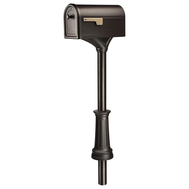 Roxbury Large Rubbed Bronze Post Mount Mailbox with Steel Post