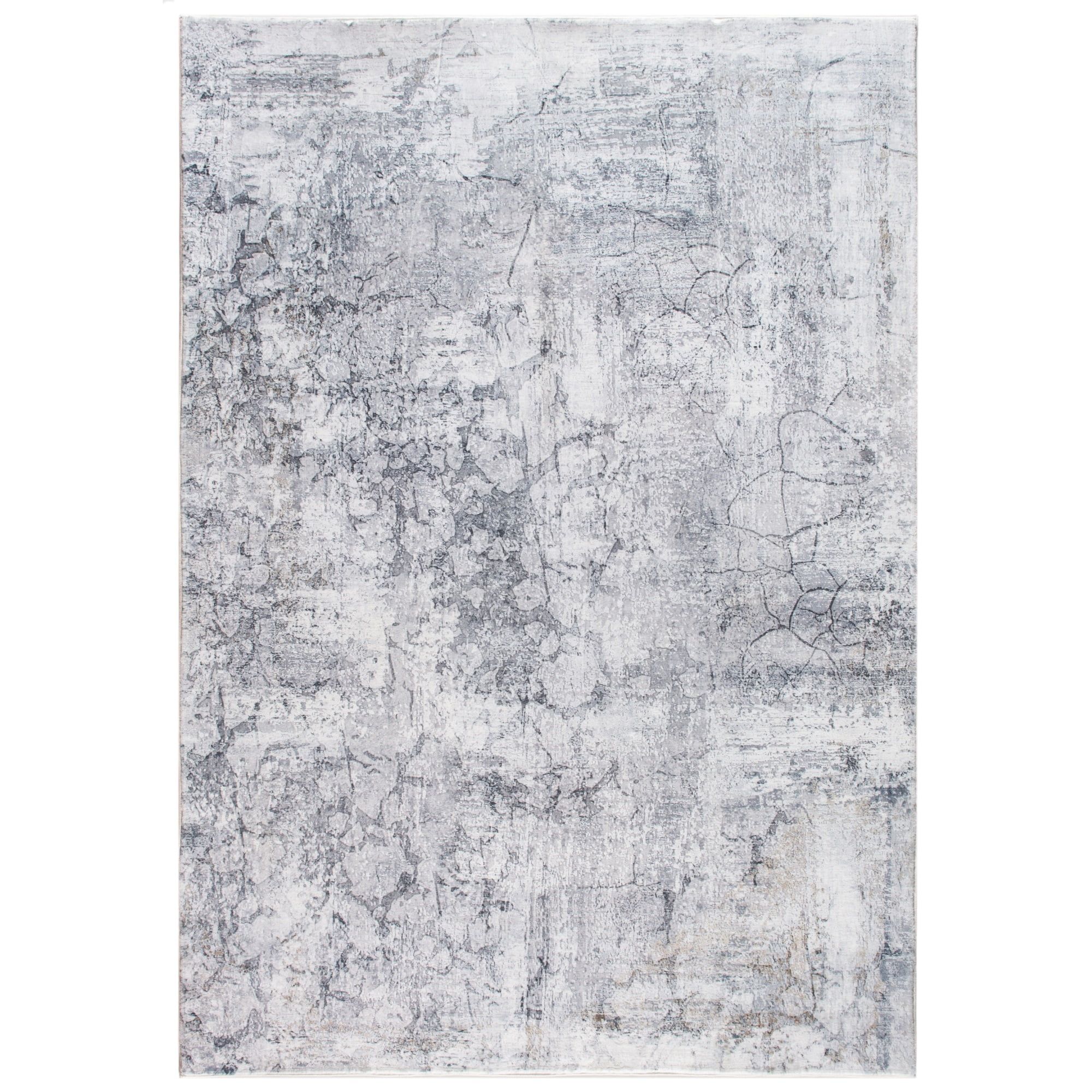 Gray Faux Fur Stain-Resistant Runner Rug, 2' x 7'