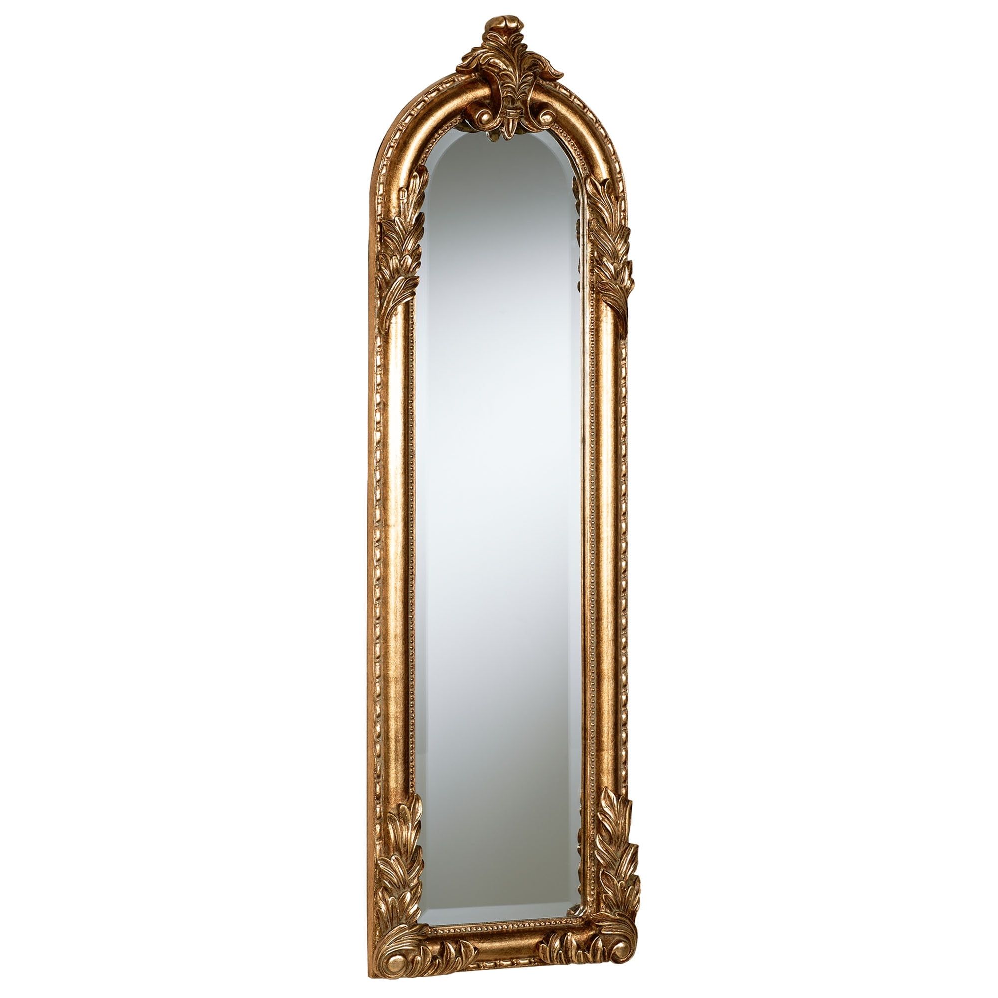 Gold Arched Victorian Style Panel Wall Mirror