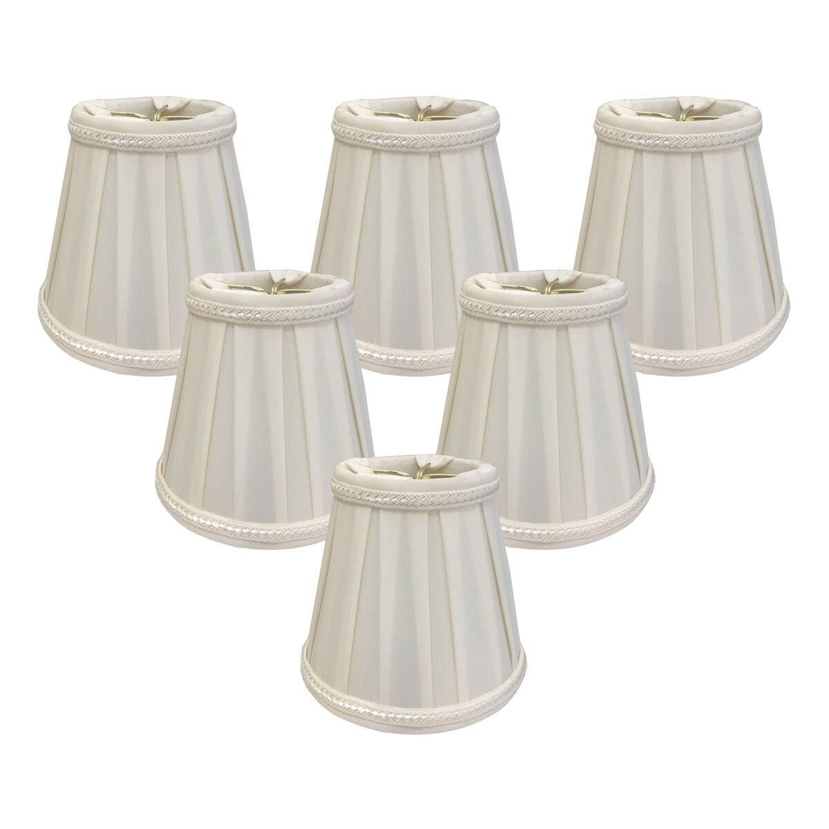 White Silk Empire Chandelier Shades Set of 6