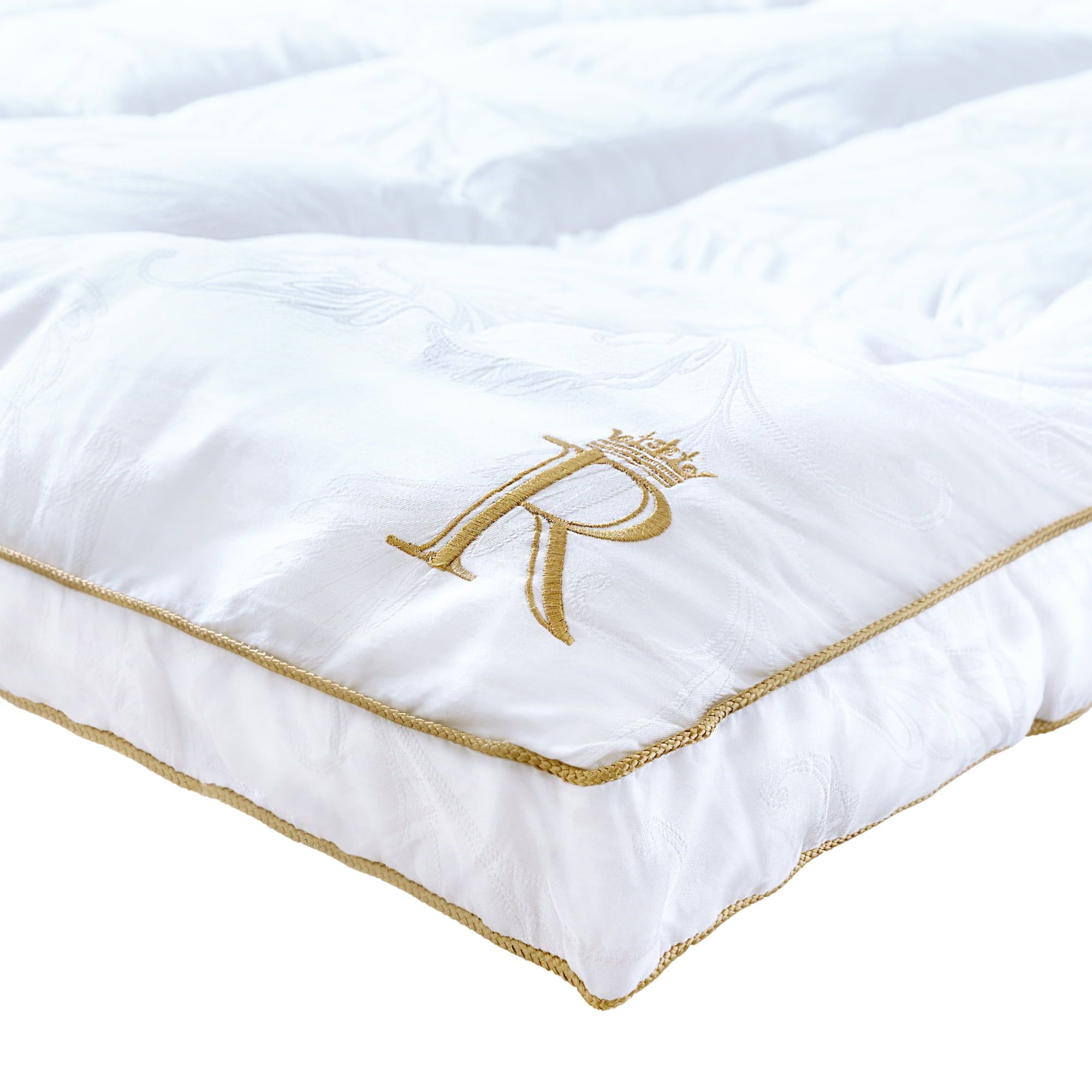 Royal Therapy Twin Size White Cotton Down Alternative Featherbed