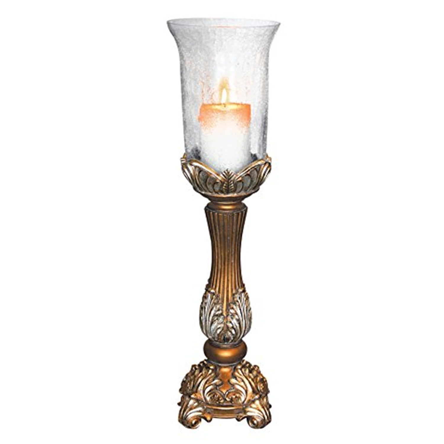 Elegant Bronze Polyresin Royal Victorian Candlestick