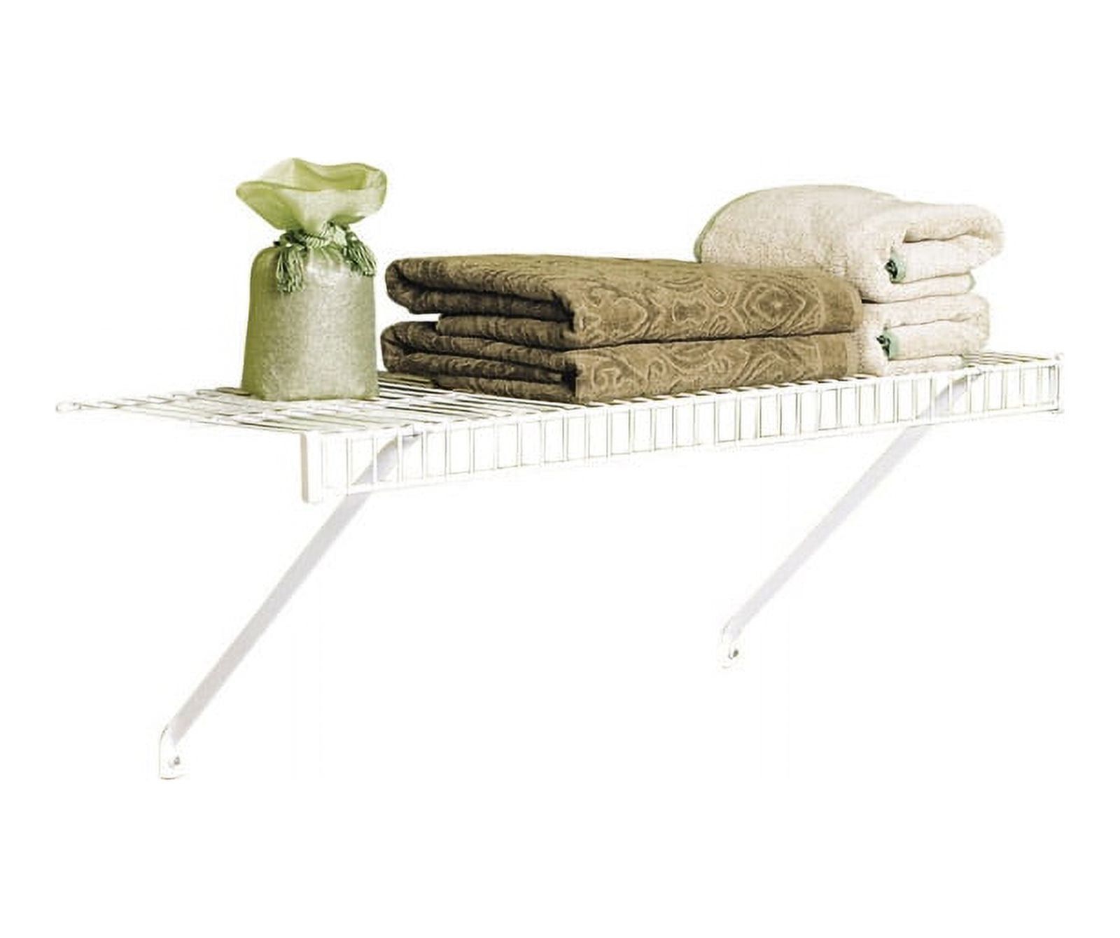 Epoxy-Coated White Steel 3' Linen Shelf Kit