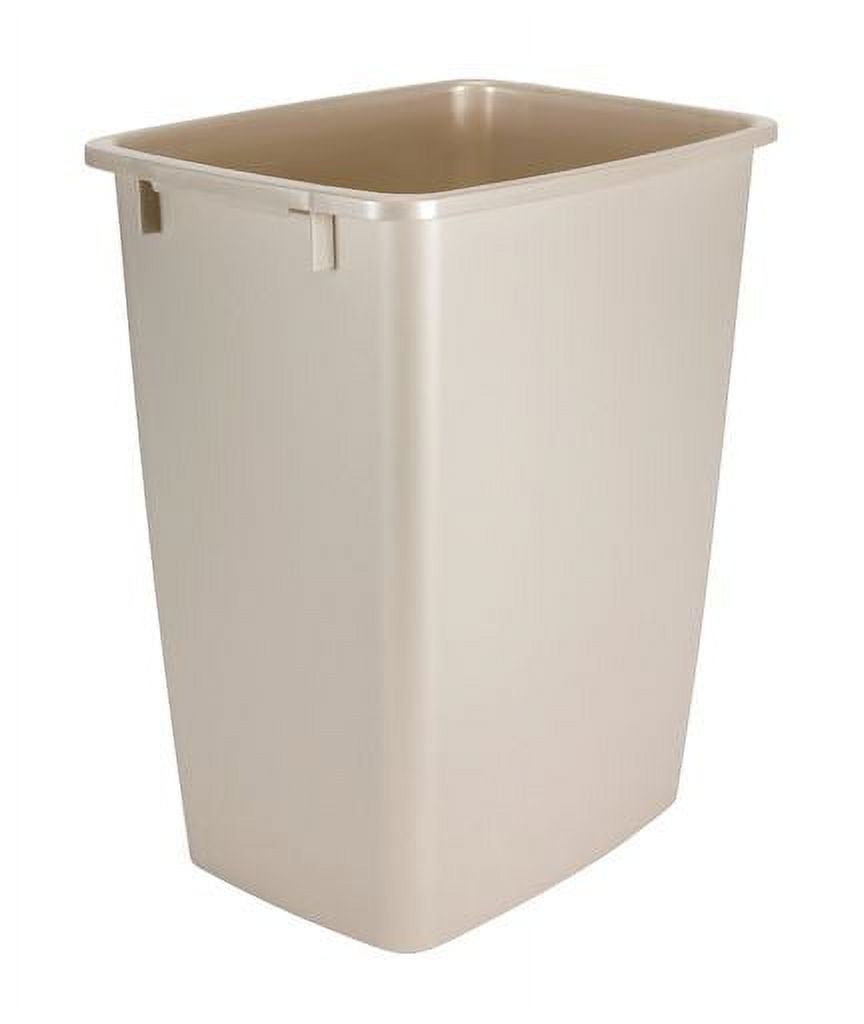 Bisque Plastic 9-Gallon Open Top Office Trash Can