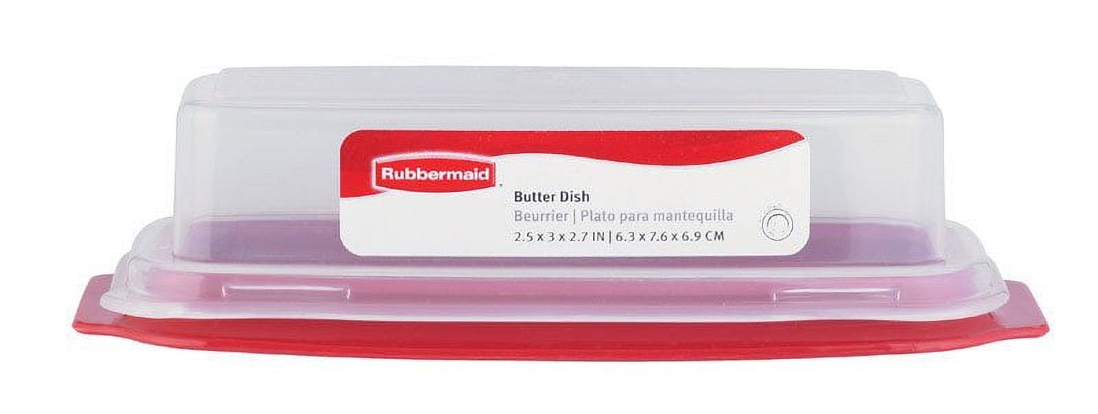 Red Plastic Butter Dish with Snap-On Lid