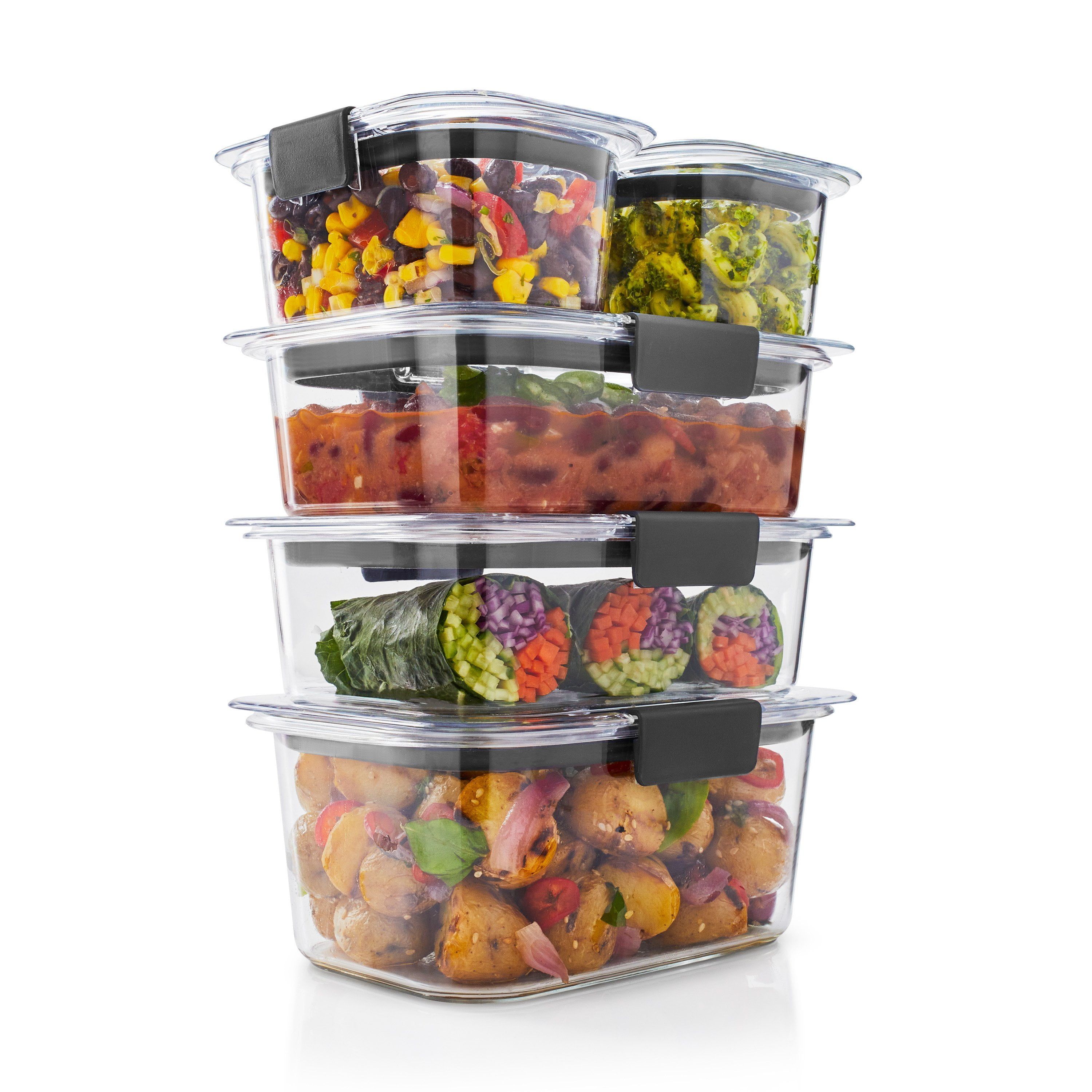 Clear BPA-Free Plastic Leak-Proof Food Storage Container Set