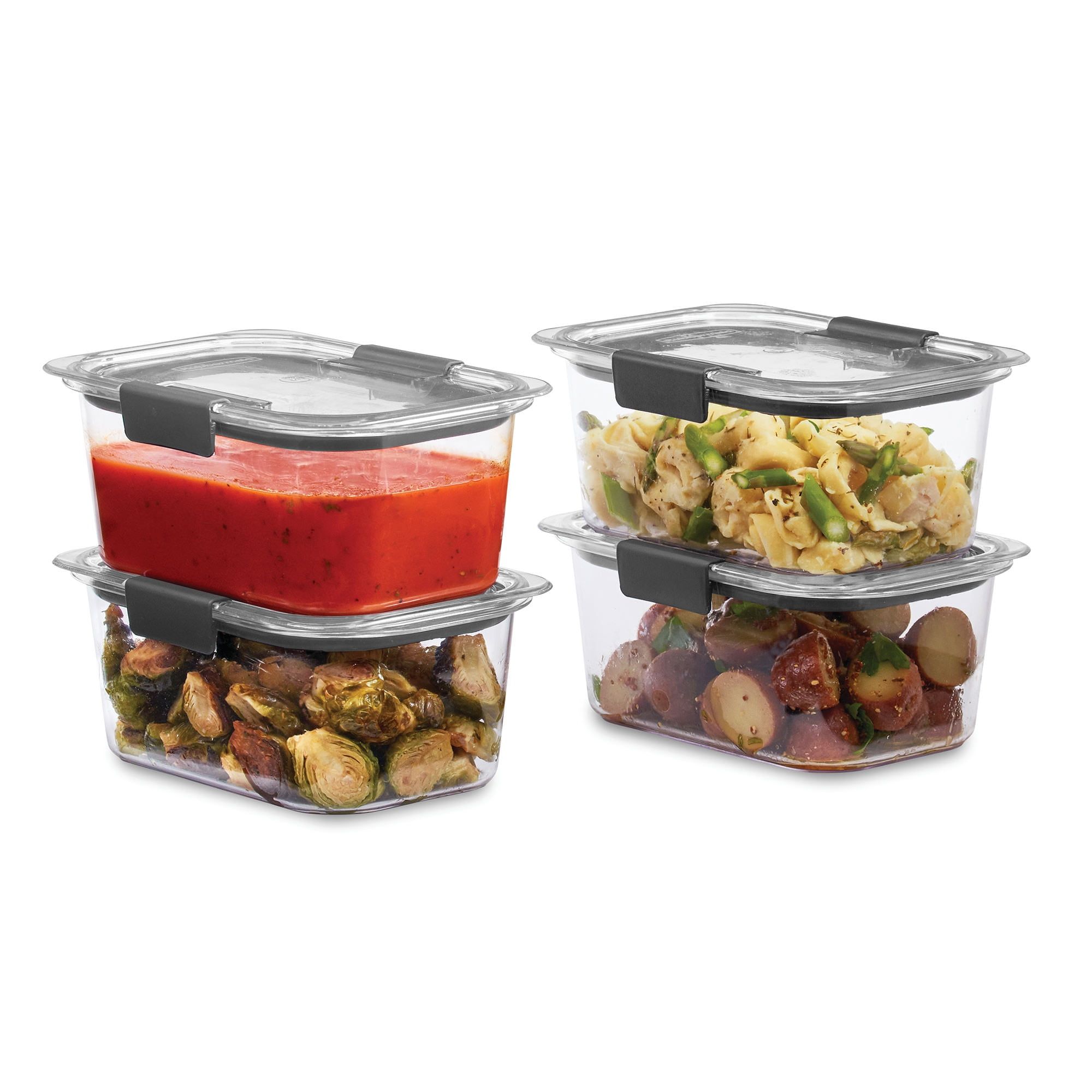 Clear Rectangular BPA-Free Plastic Meal Prep Containers, Set of 4