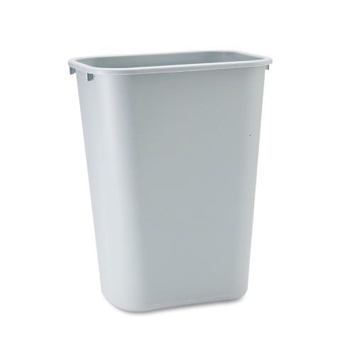 Gray 10.25 Gallon Plastic Office Wastebasket