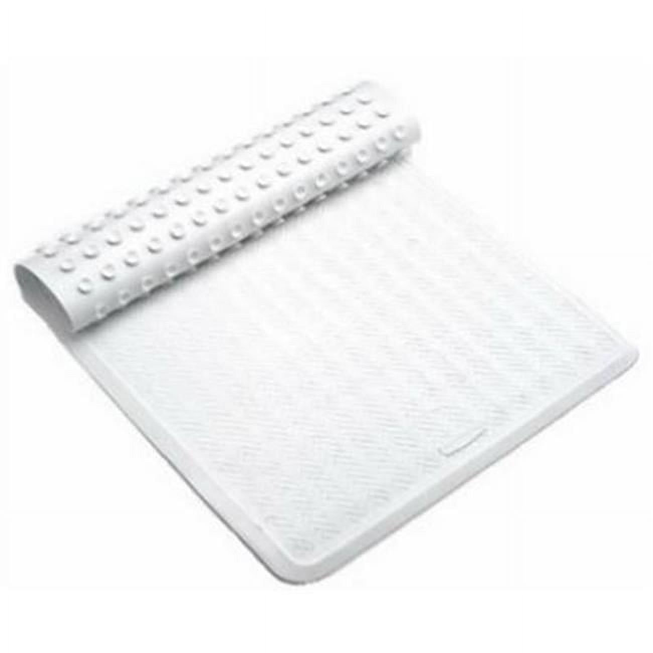 White Non-Slip Vinyl Bath Mat with Suction Cups