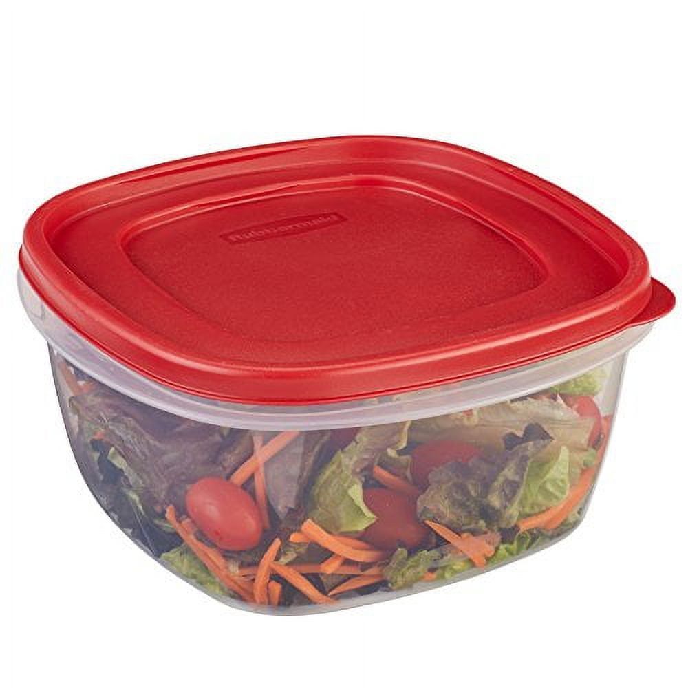 Clear BPA-Free 14-Cup Food Storage Container Set with Red Lids