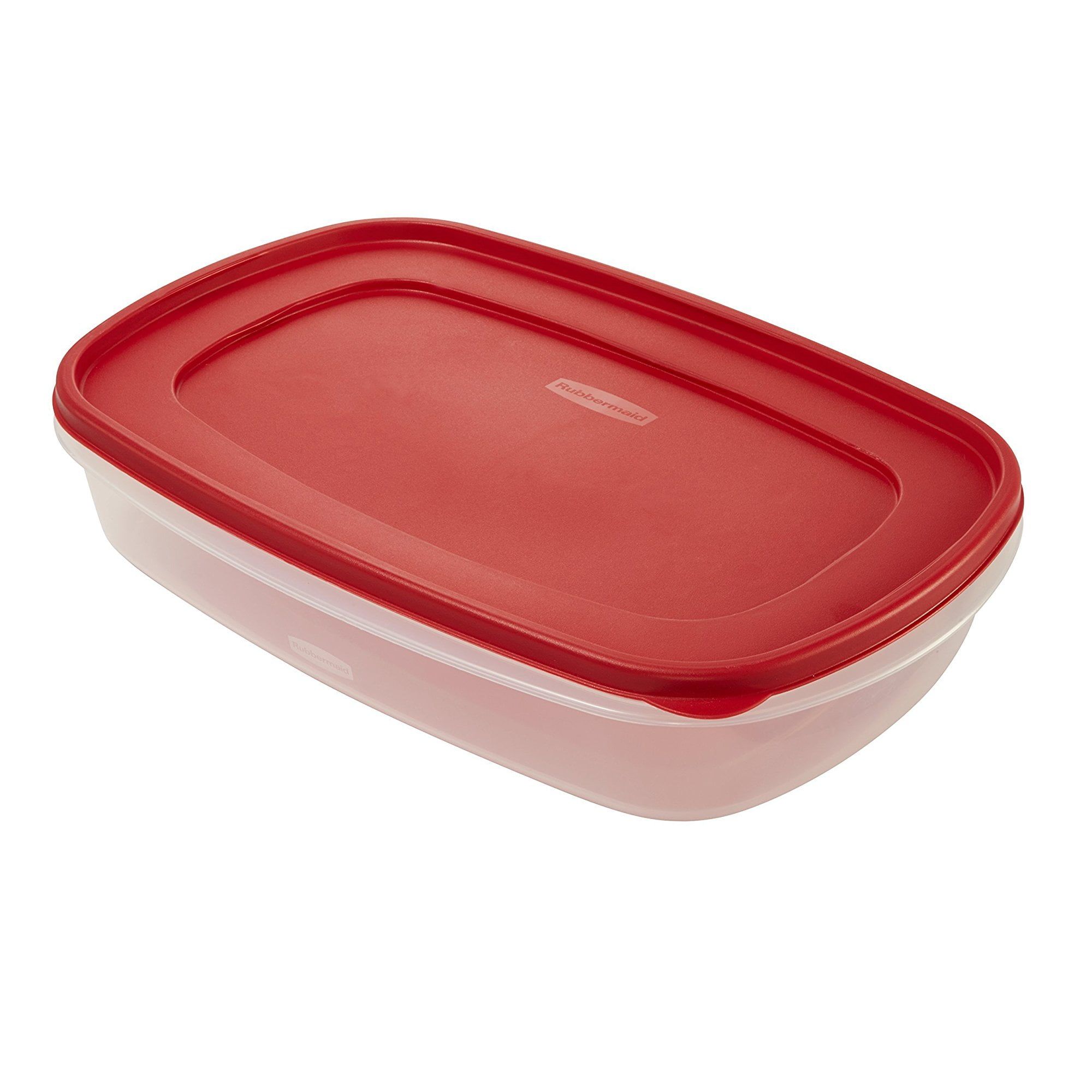 1.5 Gallon Clear Plastic Food Storage Container with Red Lid