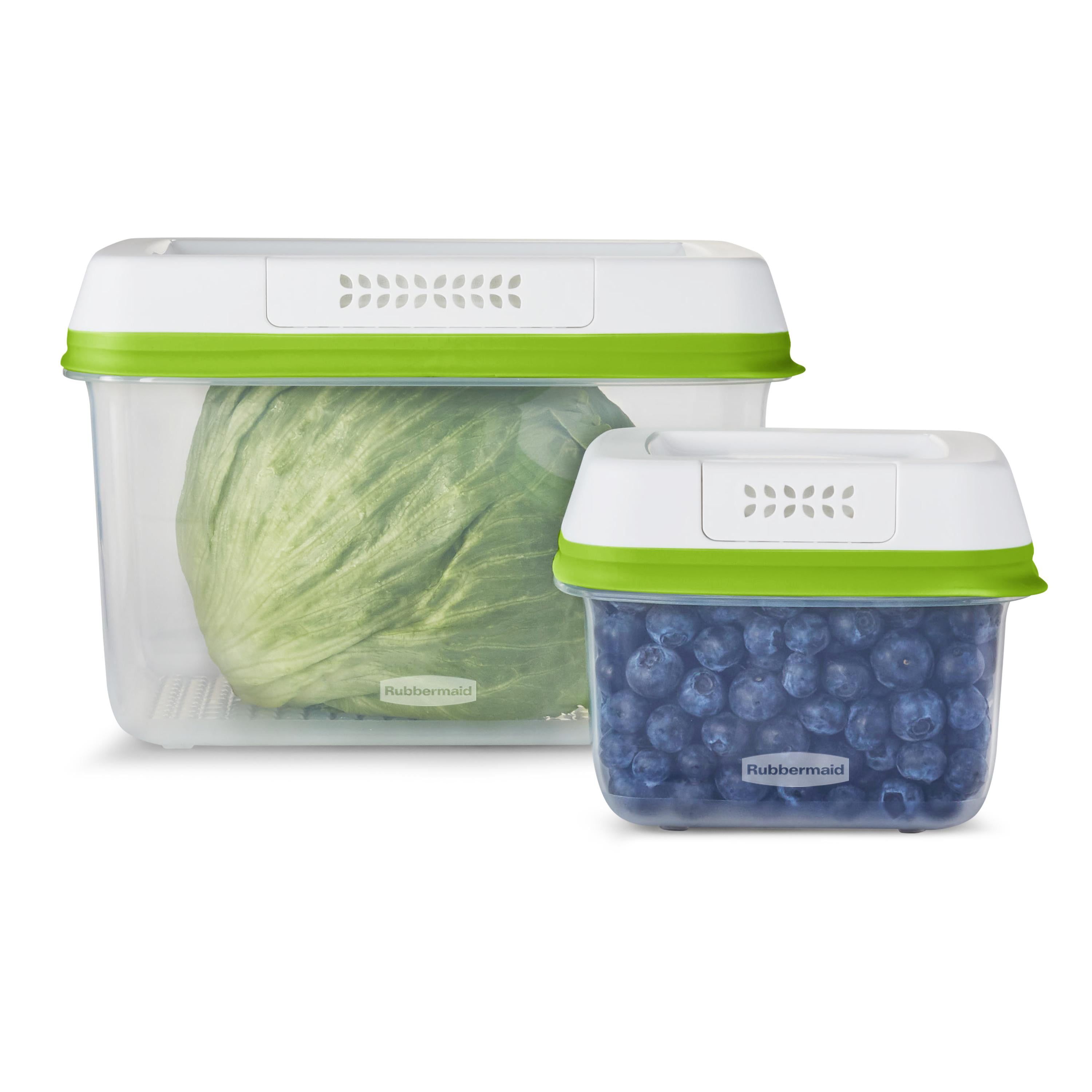 Green BPA-Free Plastic Produce Saver Bowl Set