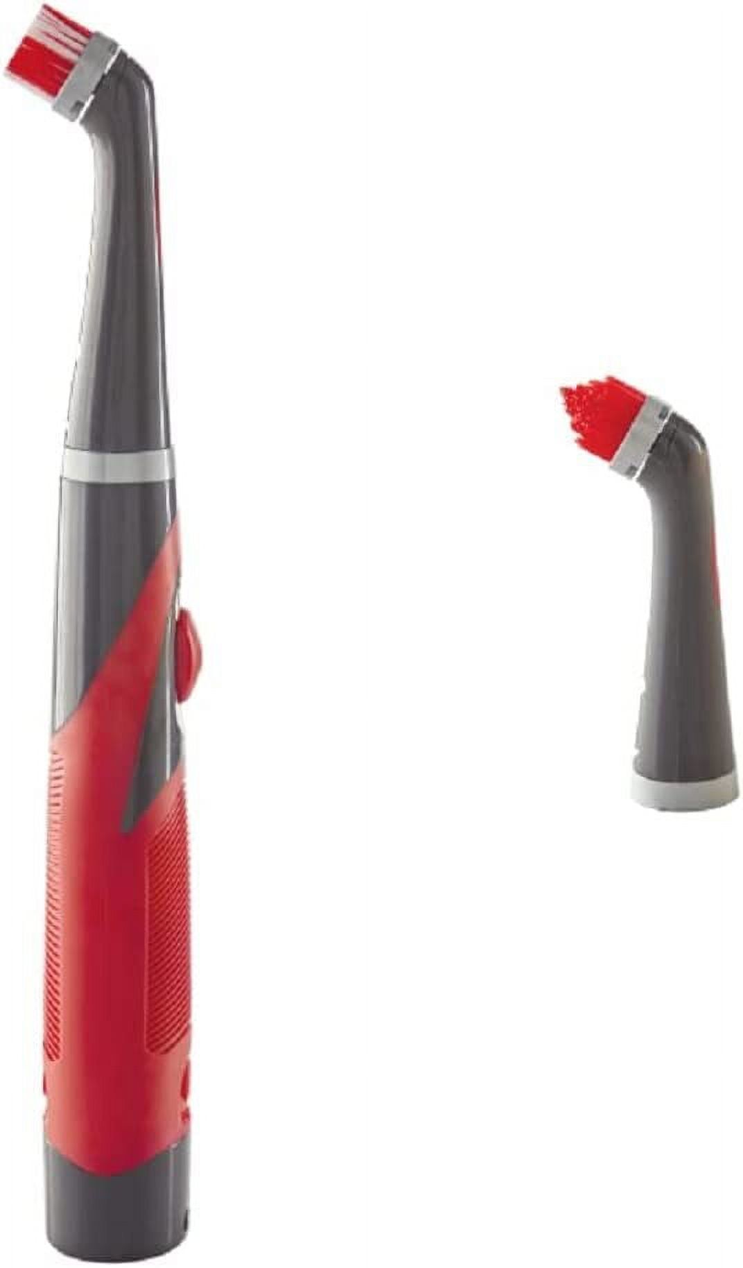 Gray and Red Cordless Electric Power Scrubber with Grip Handle