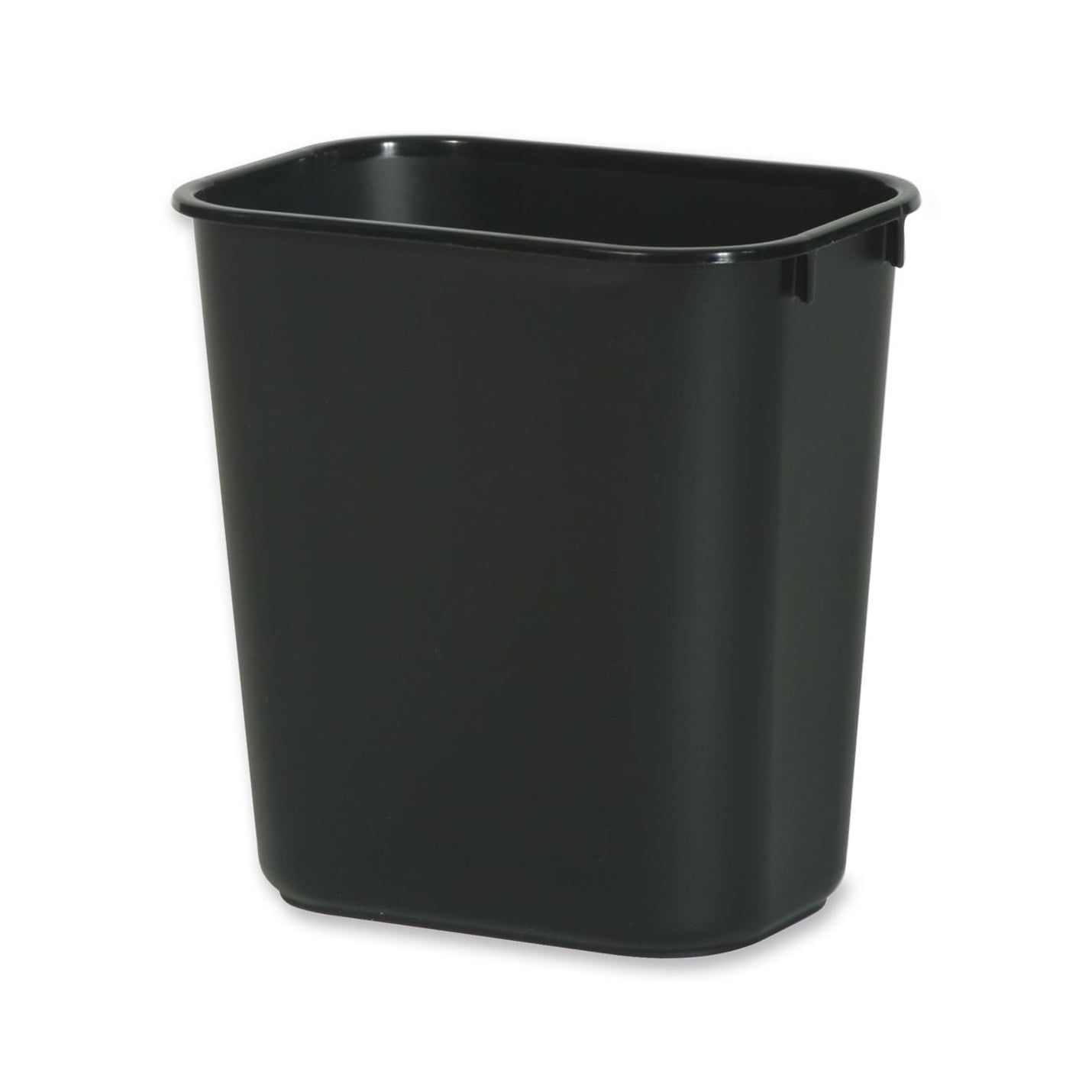 Black Plastic Office Wastebasket for Small Spaces