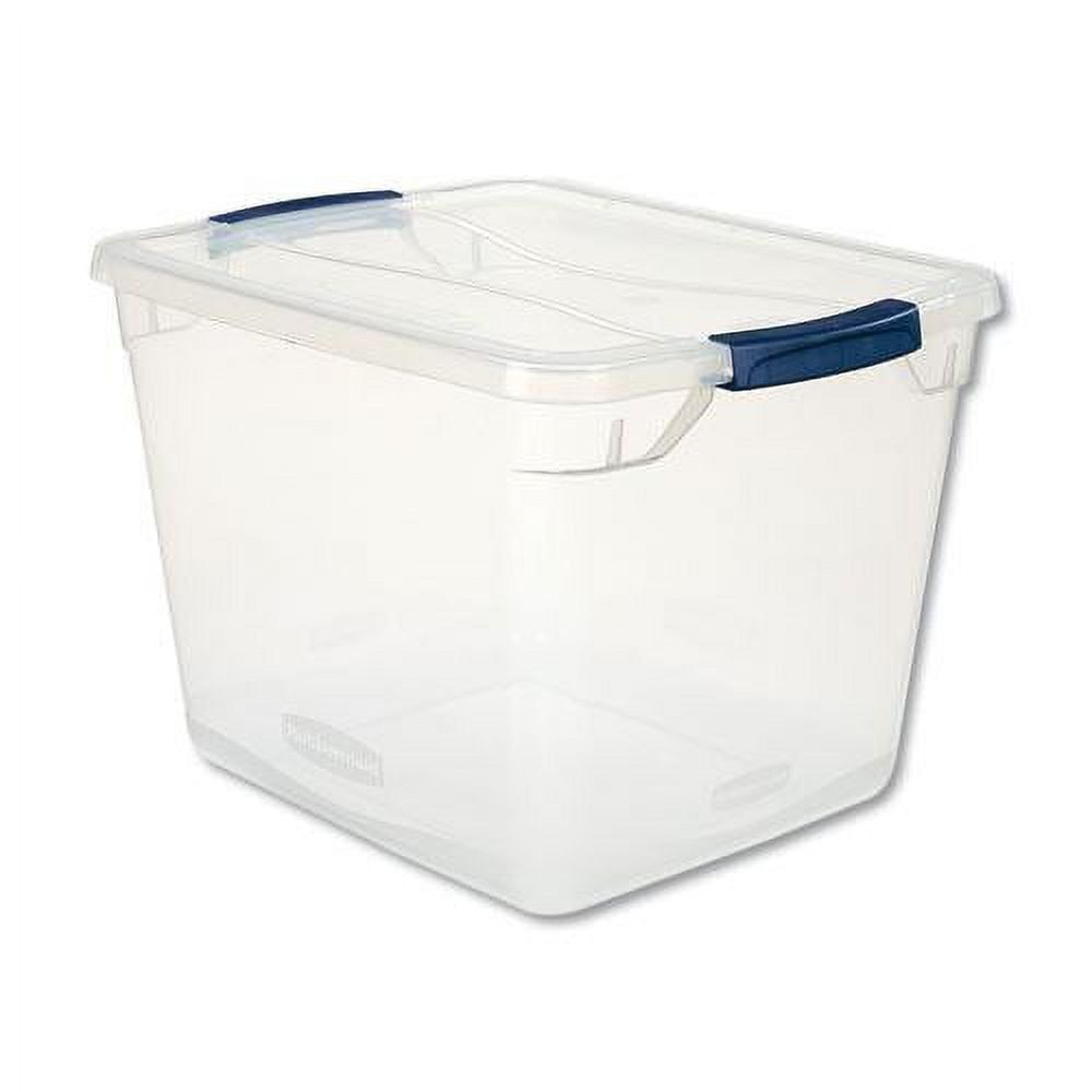 Clear Polypropylene 30-Quart Storage Tote with Latching Lid