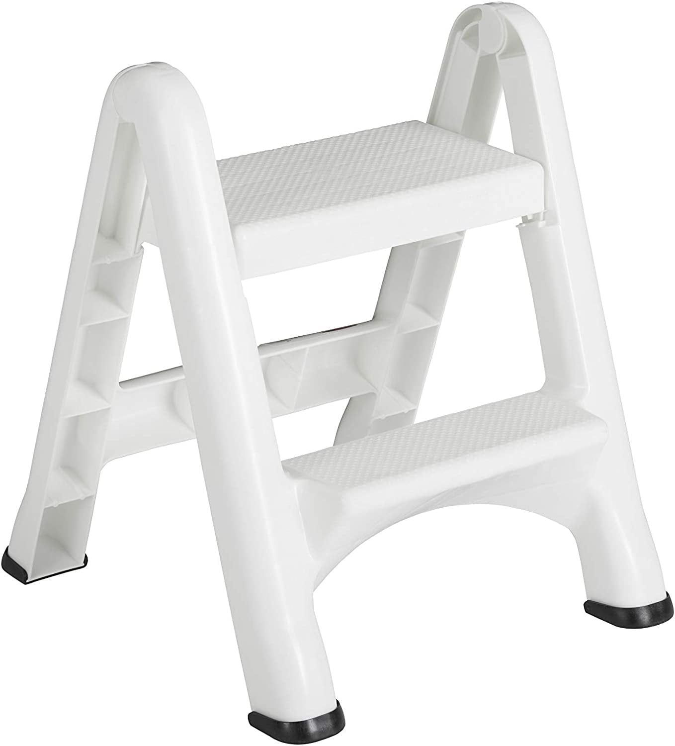 White 2-Step Foldable Plastic Step Stool