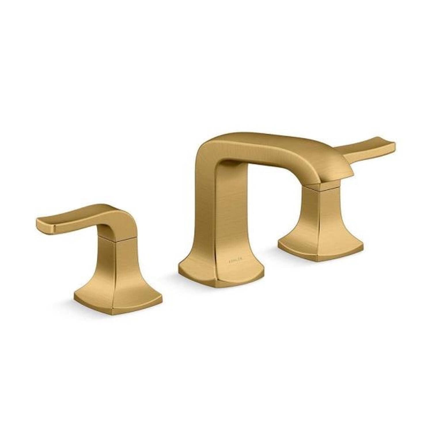 Rubicon 8 in. Widespread Double Handle Bathroom Faucet in Vibrant Brushed Brass