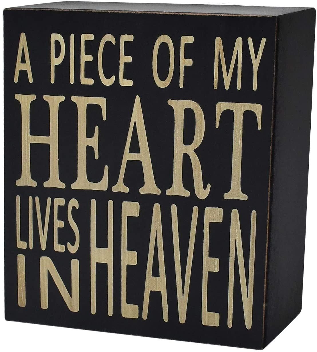 Rustic Black Wood Box Sign with Heartfelt Saying