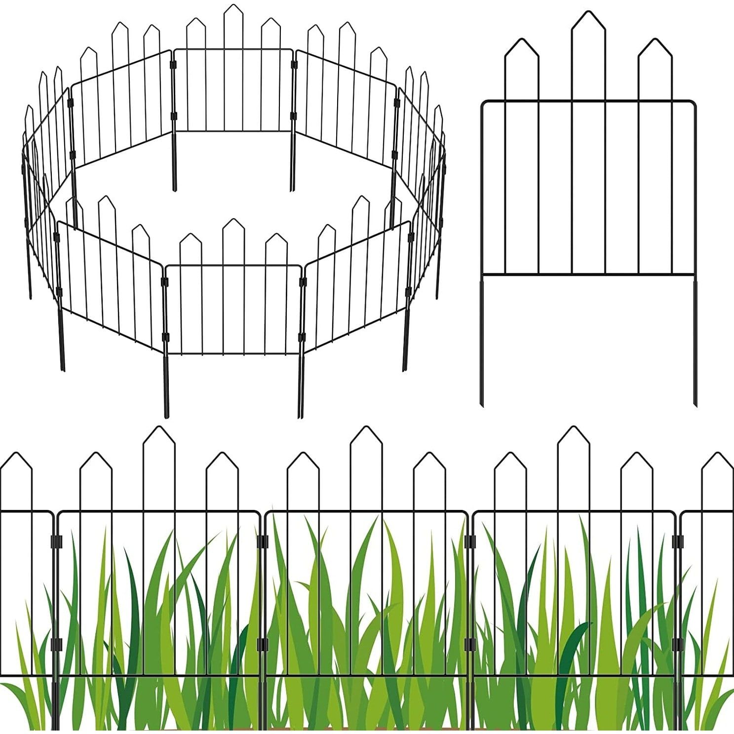 Rustproof Black Metal Wire Garden Fencing Border 10 PCS