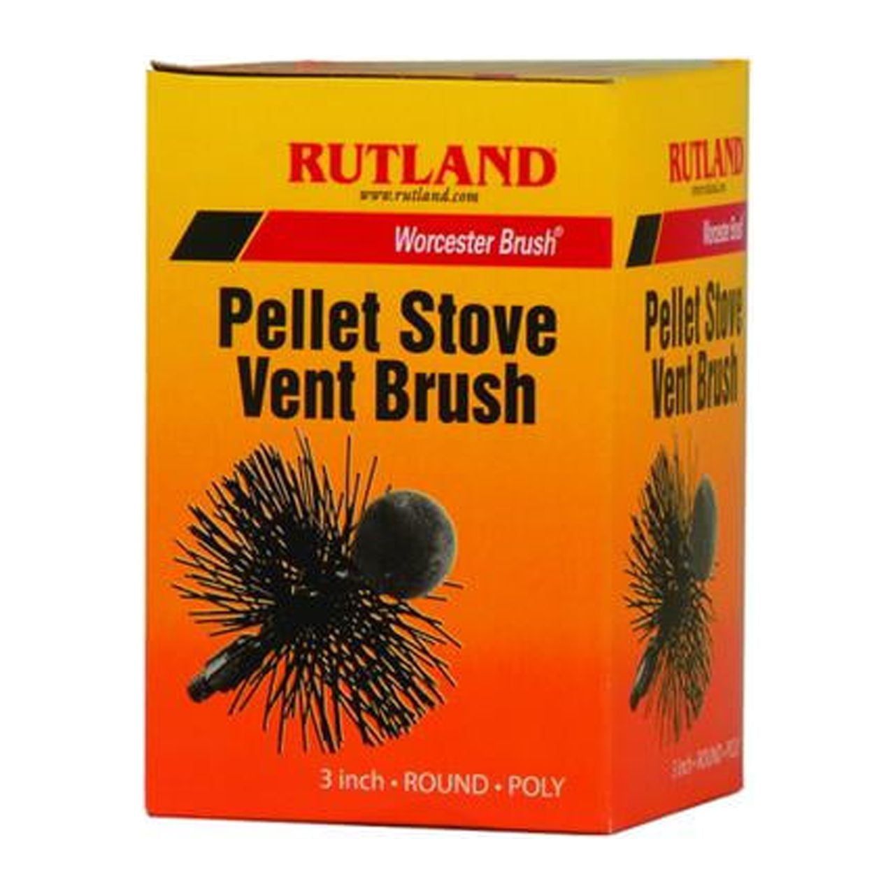 Rutland 3-Inch Round Black Poly Pellet Stove Vent Brush