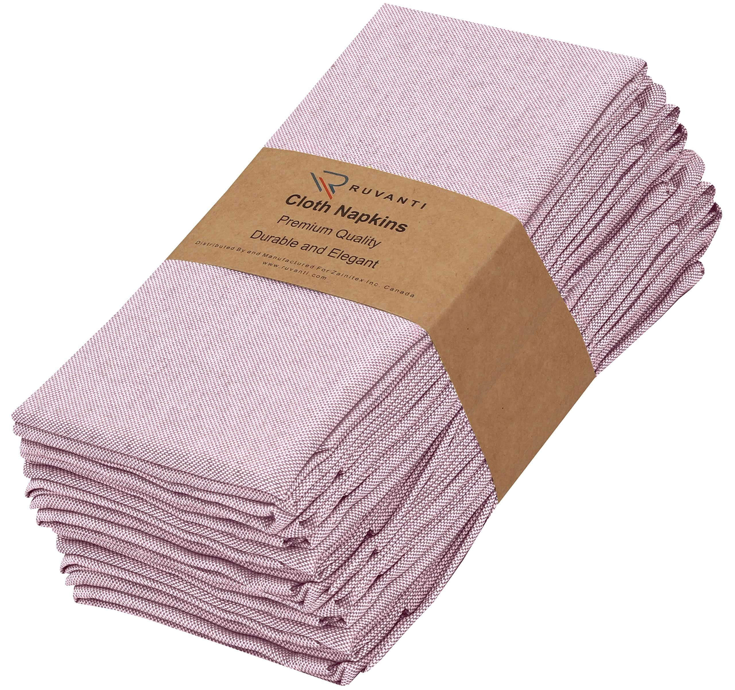 Mauve Chambray Cotton Square Cloth Napkins (Set of 12)