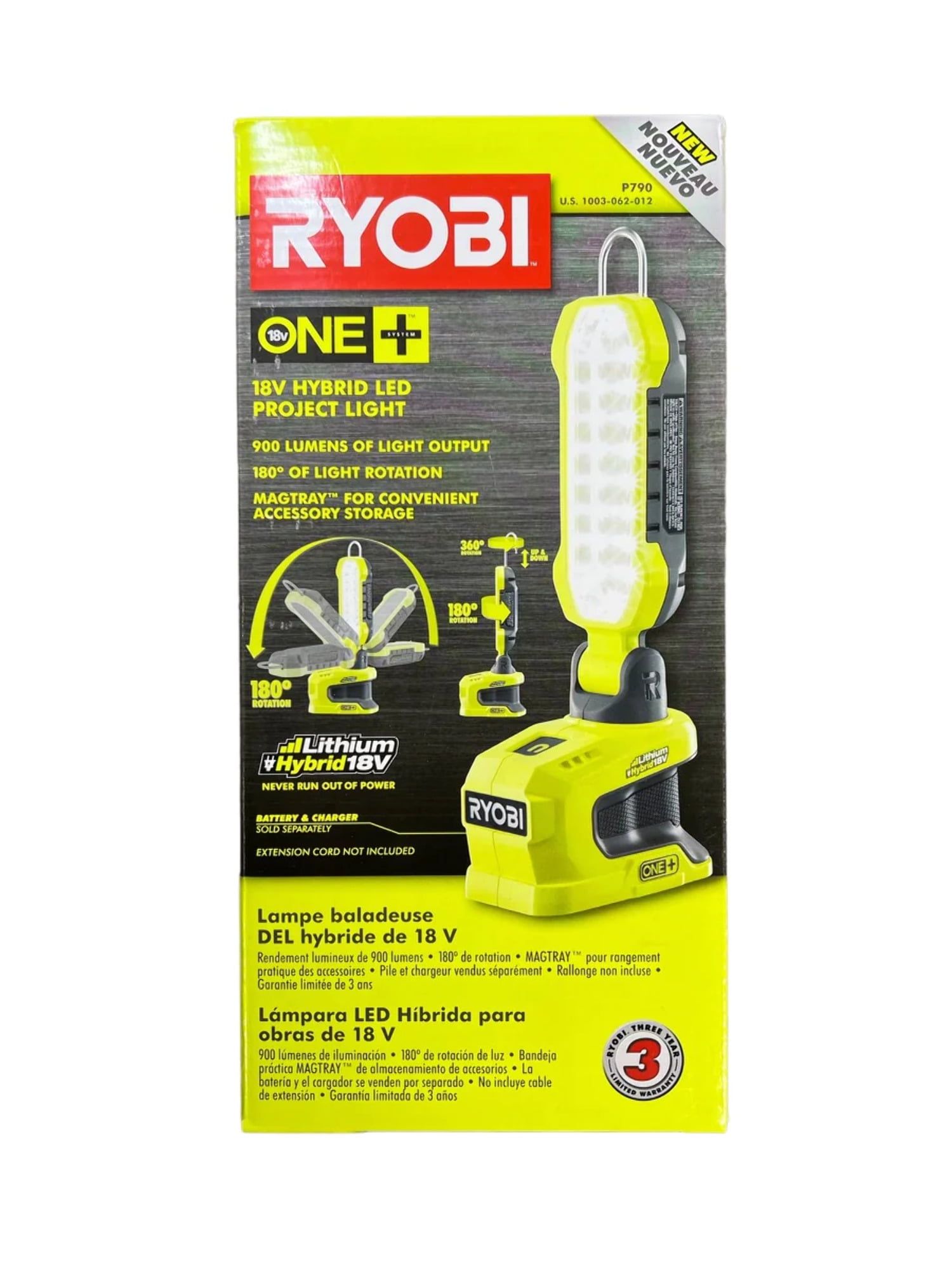 Ryobi ONE+ Hybrid 900 Lumens Adjustable LED Project Light