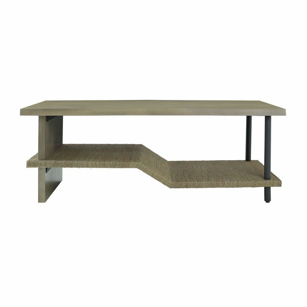 Riverview Coastal Gray Rectangular Metal Outdoor Coffee Table