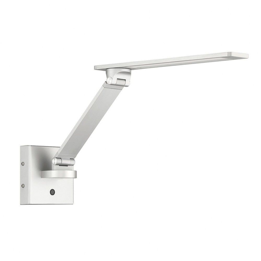 Modern Aluminum LED Swing Arm Sconce with White Acrylic Shade