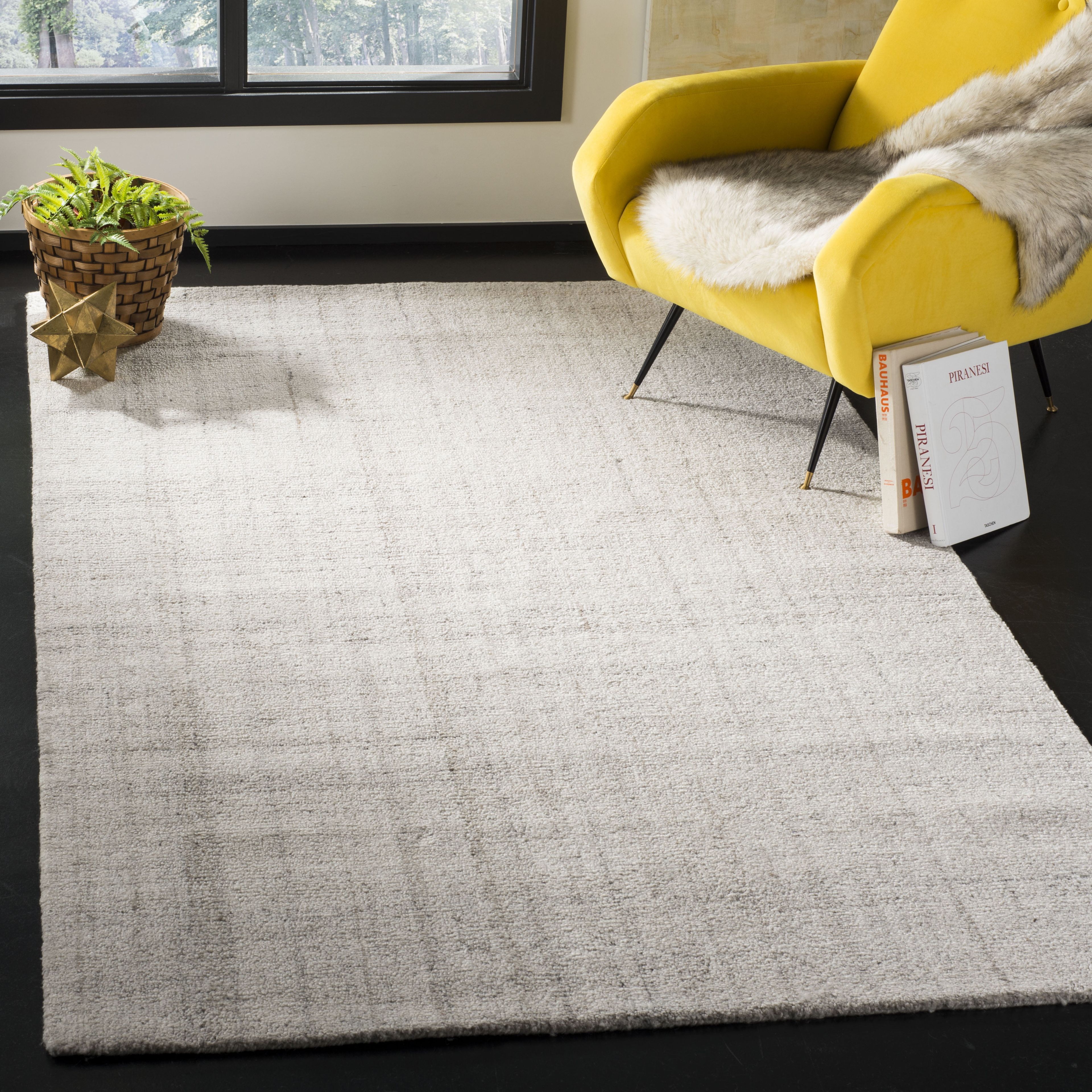 Gray Abstract Handmade Wool 9' x 12' Area Rug