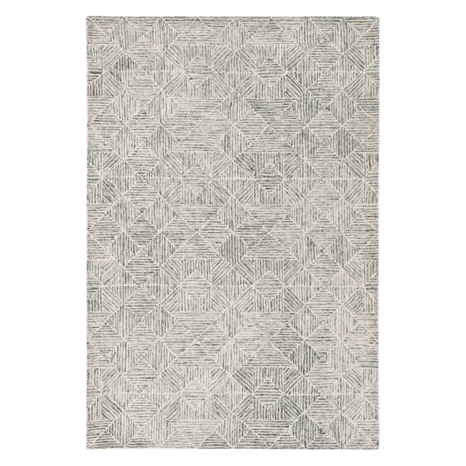 Handmade Light Green Abstract Wool 8' x 10' Area Rug