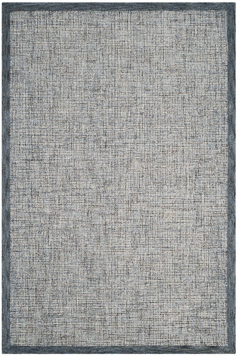 Navy and Ivory Handmade Wool Tufted 5' x 8' Area Rug