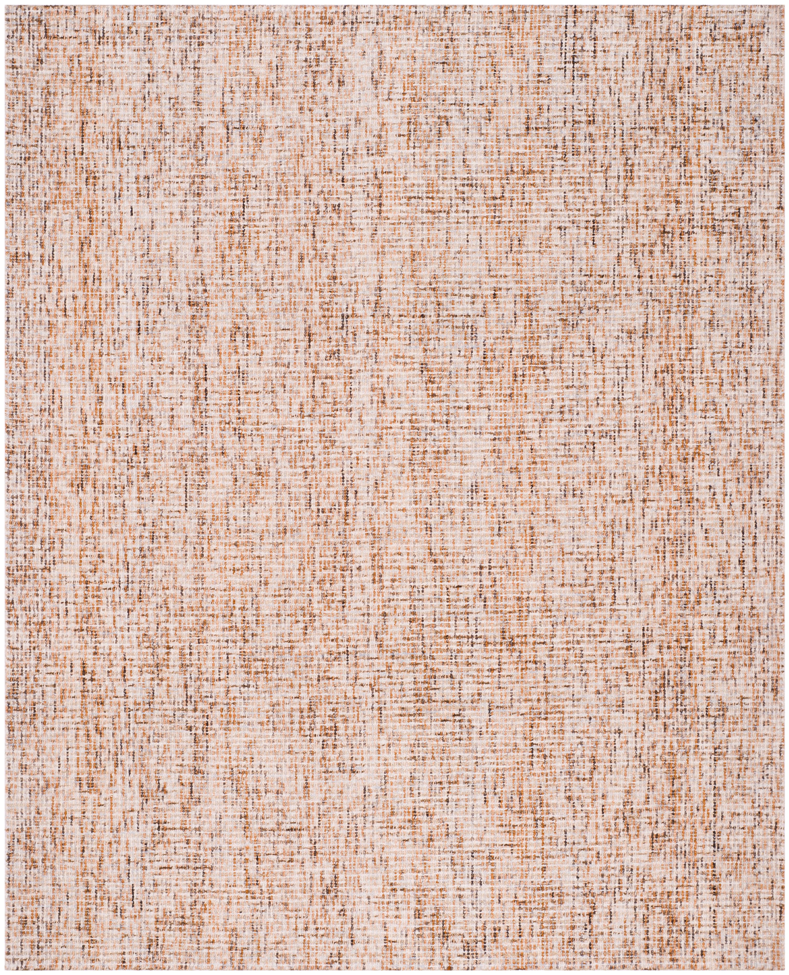 Beige and Rust Abstract Wool Hand-Tufted 10' x 14' Area Rug