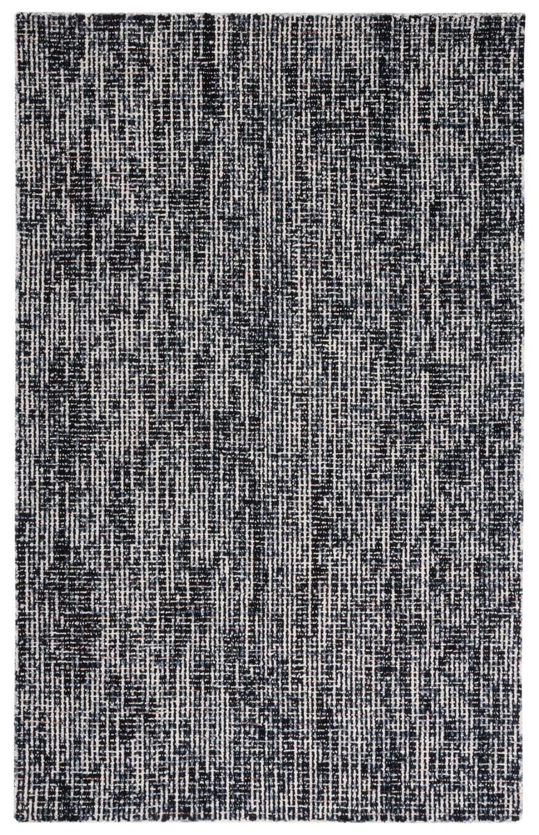 Hand-Tufted Abstract Black Wool 9' x 12' Rectangular Area Rug