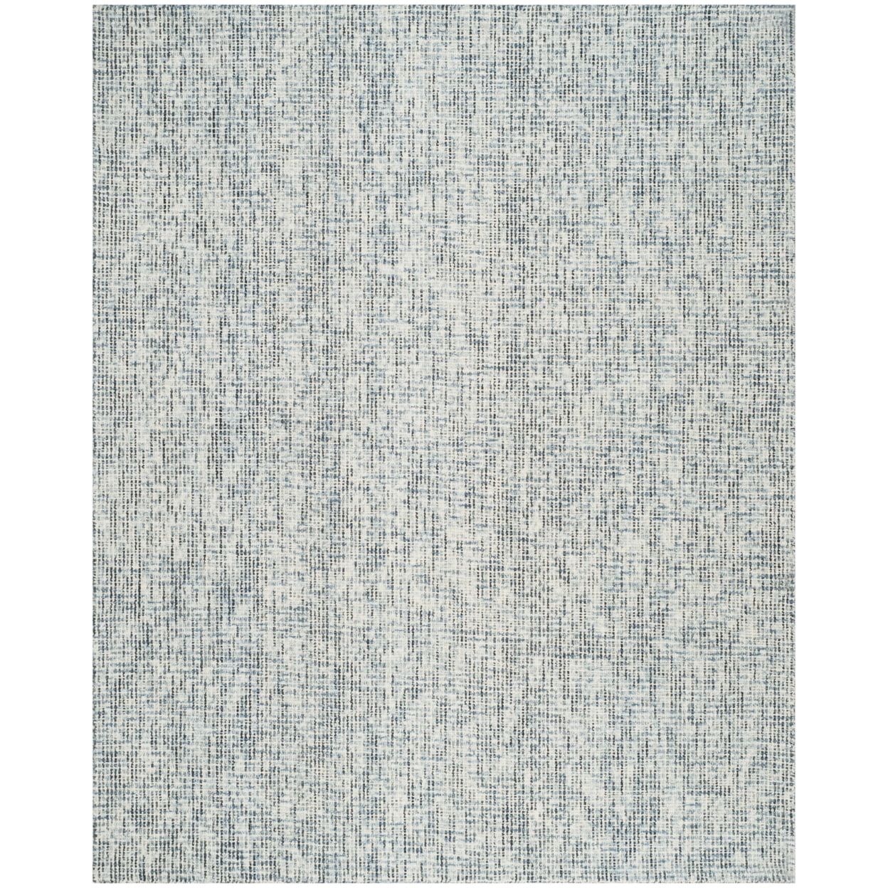 Handmade Tufted Blue Wool Abstract Area Rug, 8' x 10'