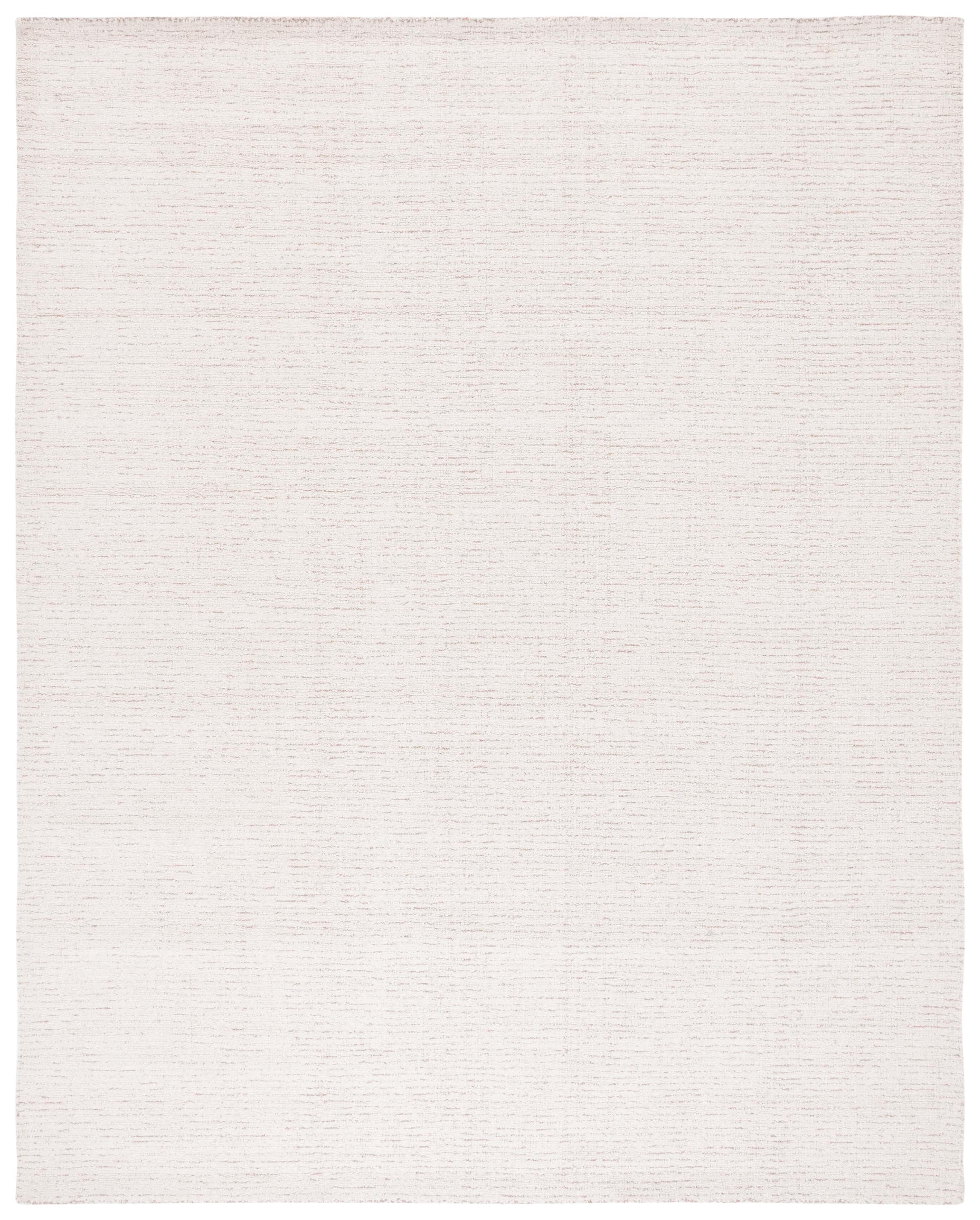 Ivory and Light Grey Handmade Wool Abstract Area Rug, 11' x 15'