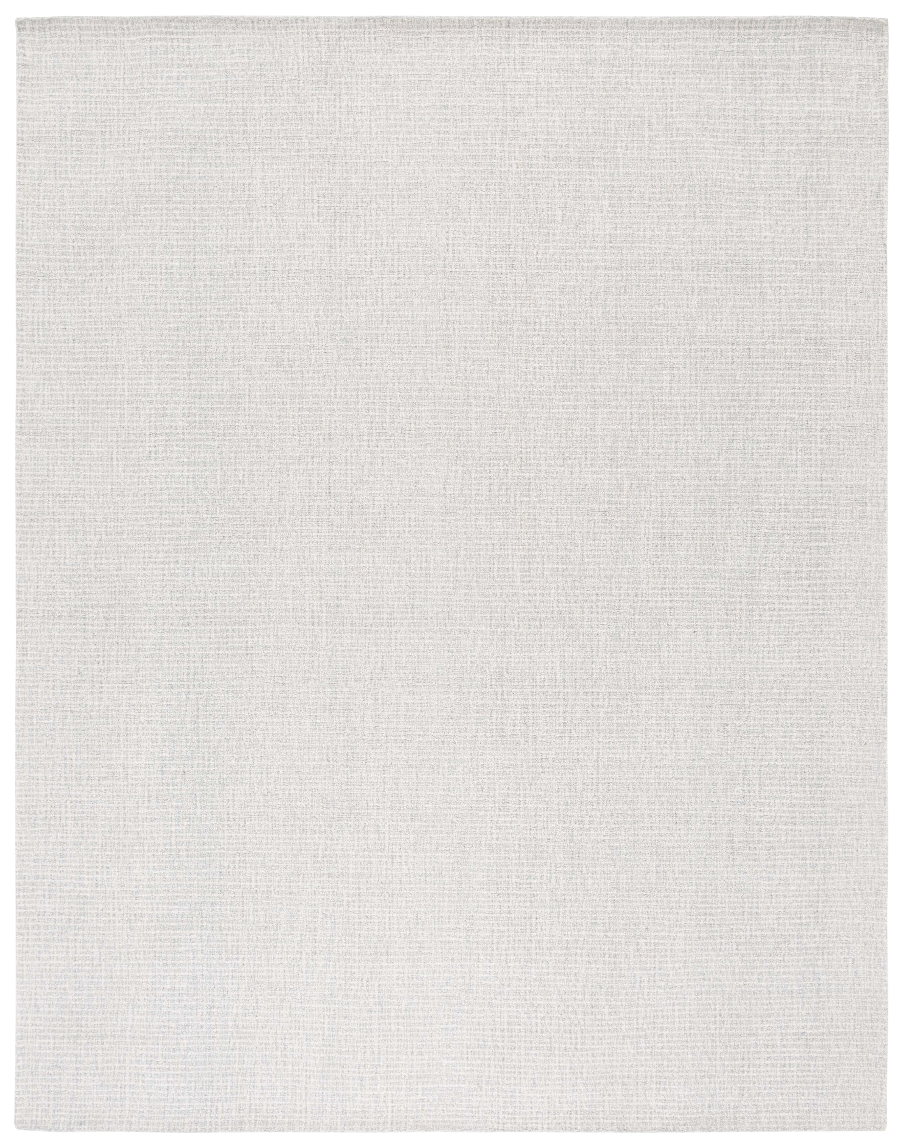 Handmade Tufted Abstract Wool Area Rug, Light Grey, 11' x 15'