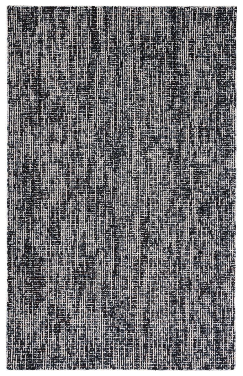 Handmade Abstract Tufted Wool Area Rug - 6' x 9' Black/Grey