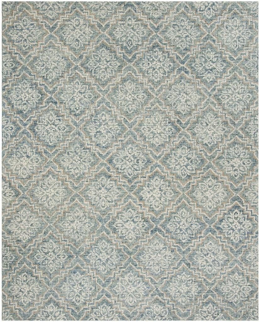 Handmade Tufted Wool Abstract Blue Area Rug 10' x 14'