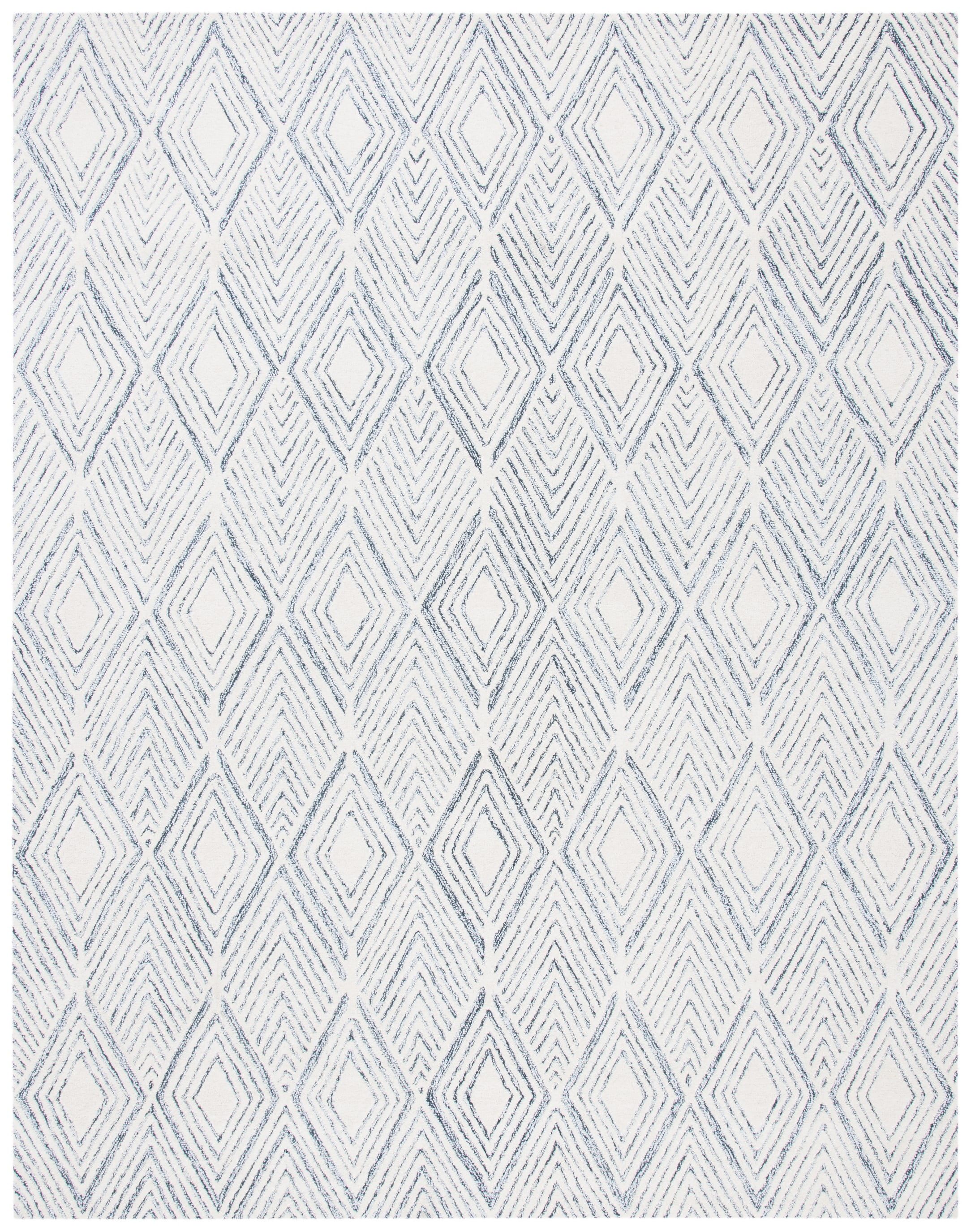 Elysian Ivory Abstract Hand-Tufted Wool Blend Area Rug, 11' x 15'