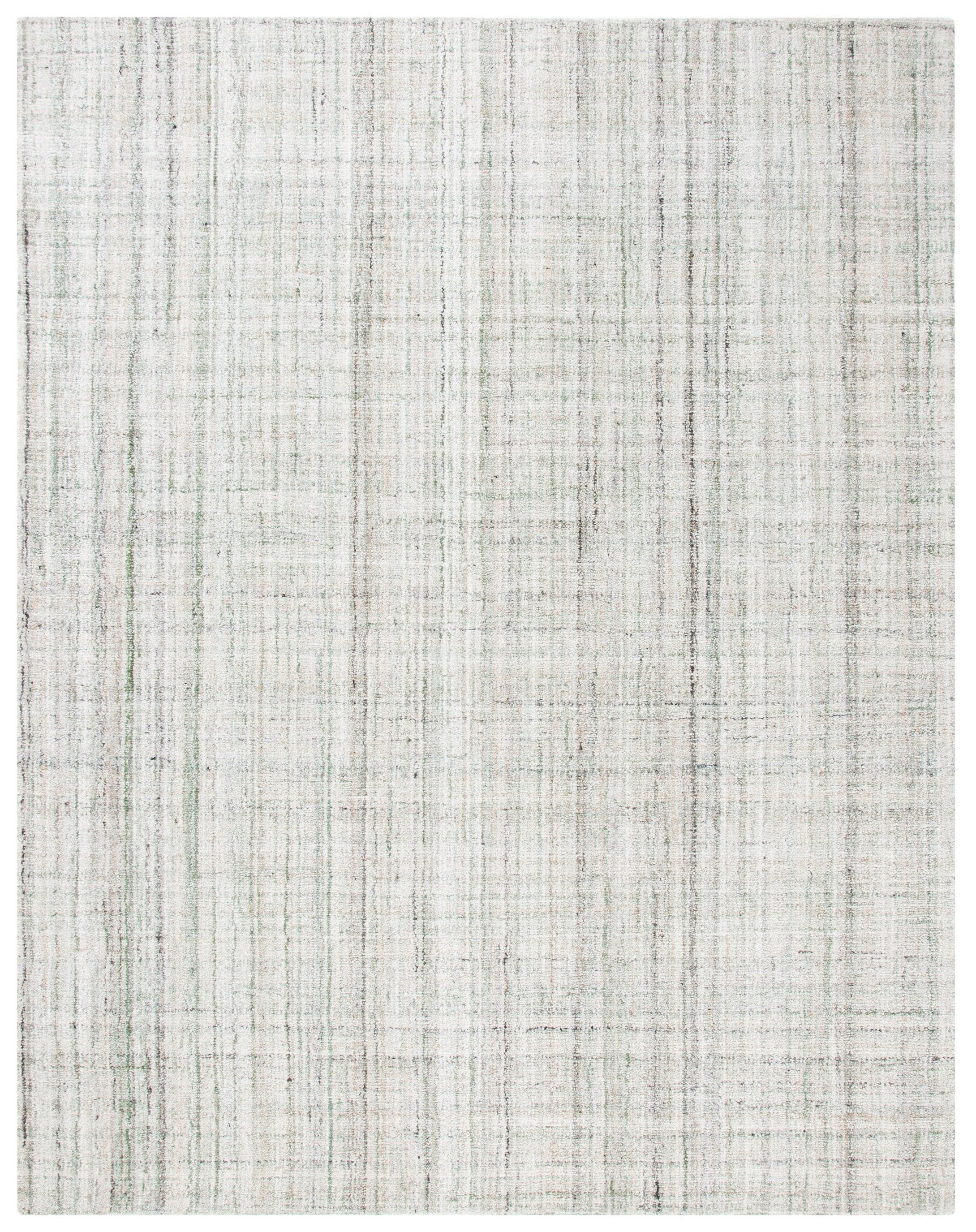 Handmade Green and Sage Wool Abstract 10' x 14' Rug