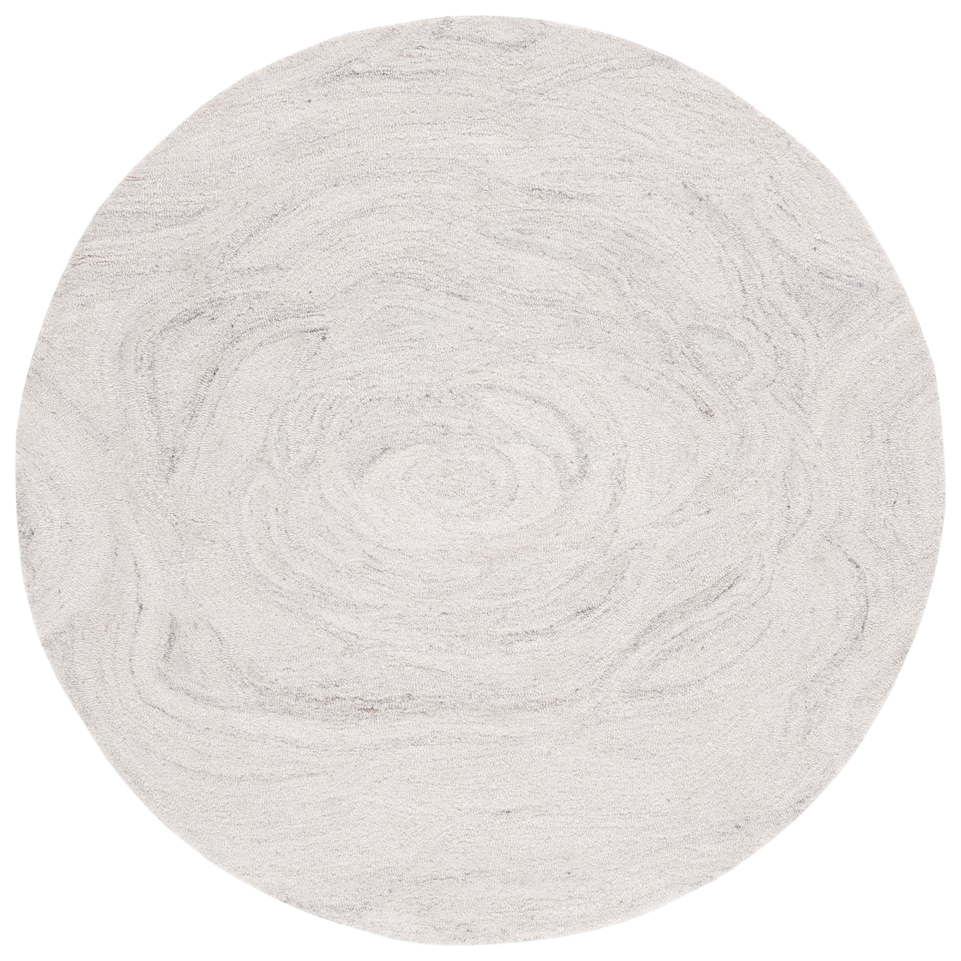 SAFAVIEH Abstract Kebo Distrssed Area Rug, Light Grey/Beige, 6' x 6' Round