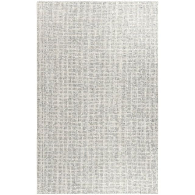 Handmade Blue and Silver Abstract Wool 9' x 12' Area Rug
