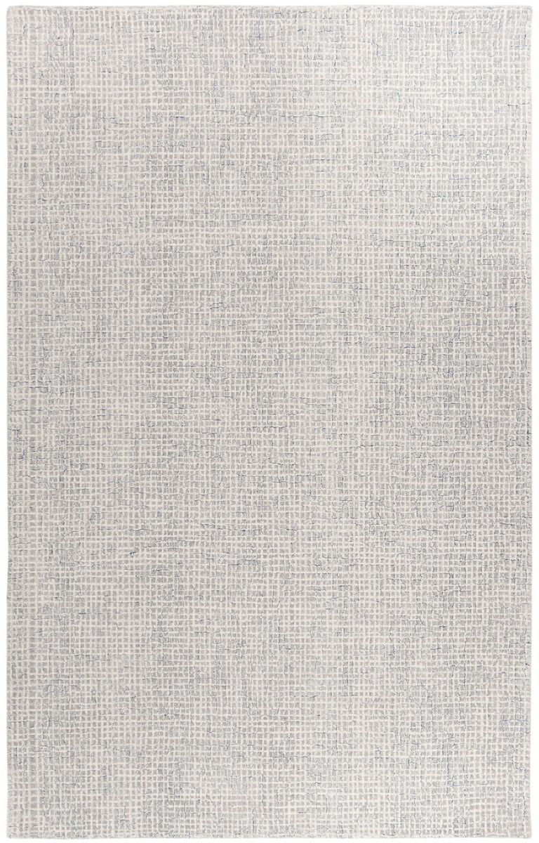 Handmade Blue and Silver Abstract Wool 9' x 12' Area Rug