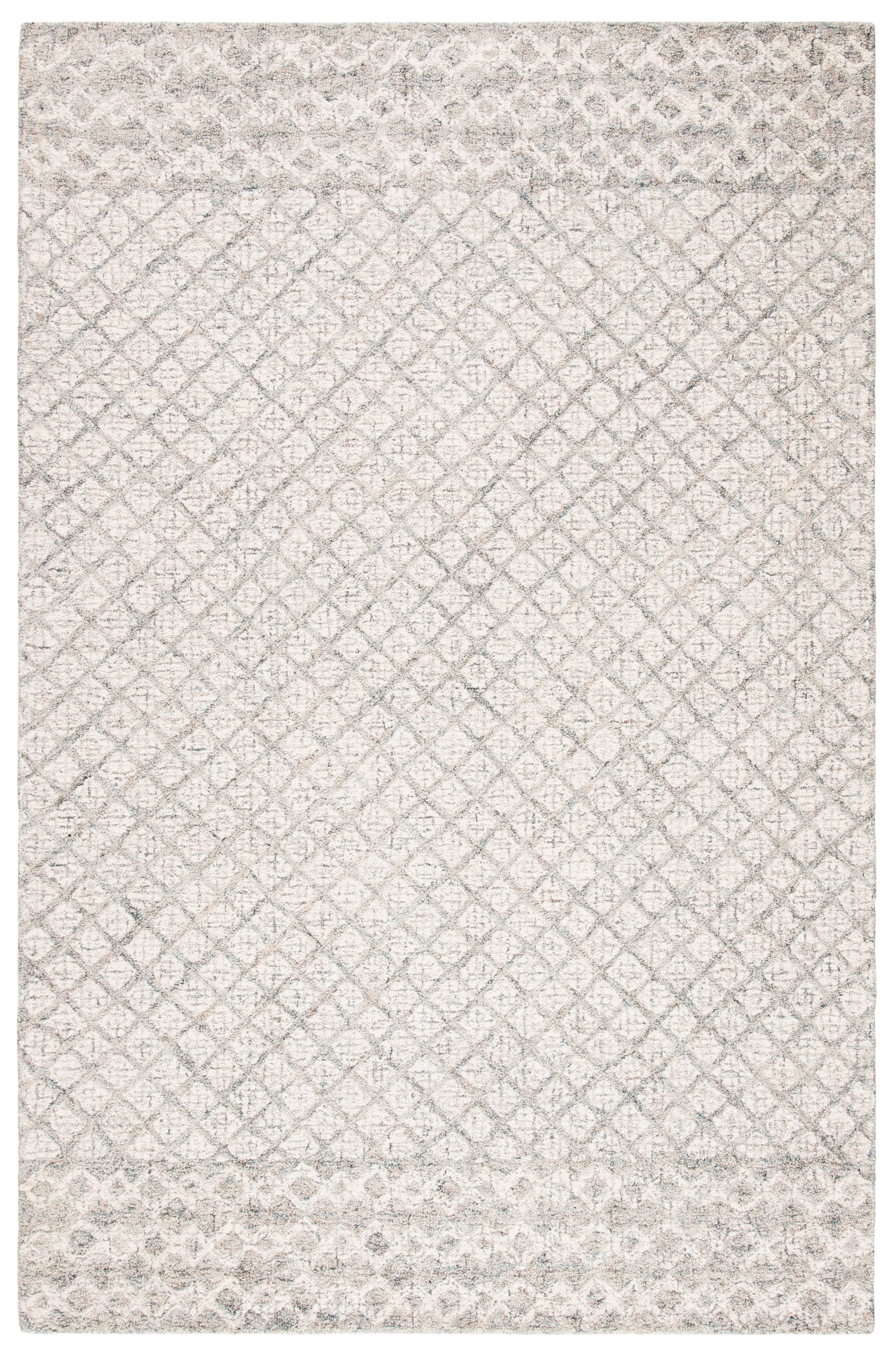 Handmade Off-White Abstract Wool 11' x 15' Reversible Rug