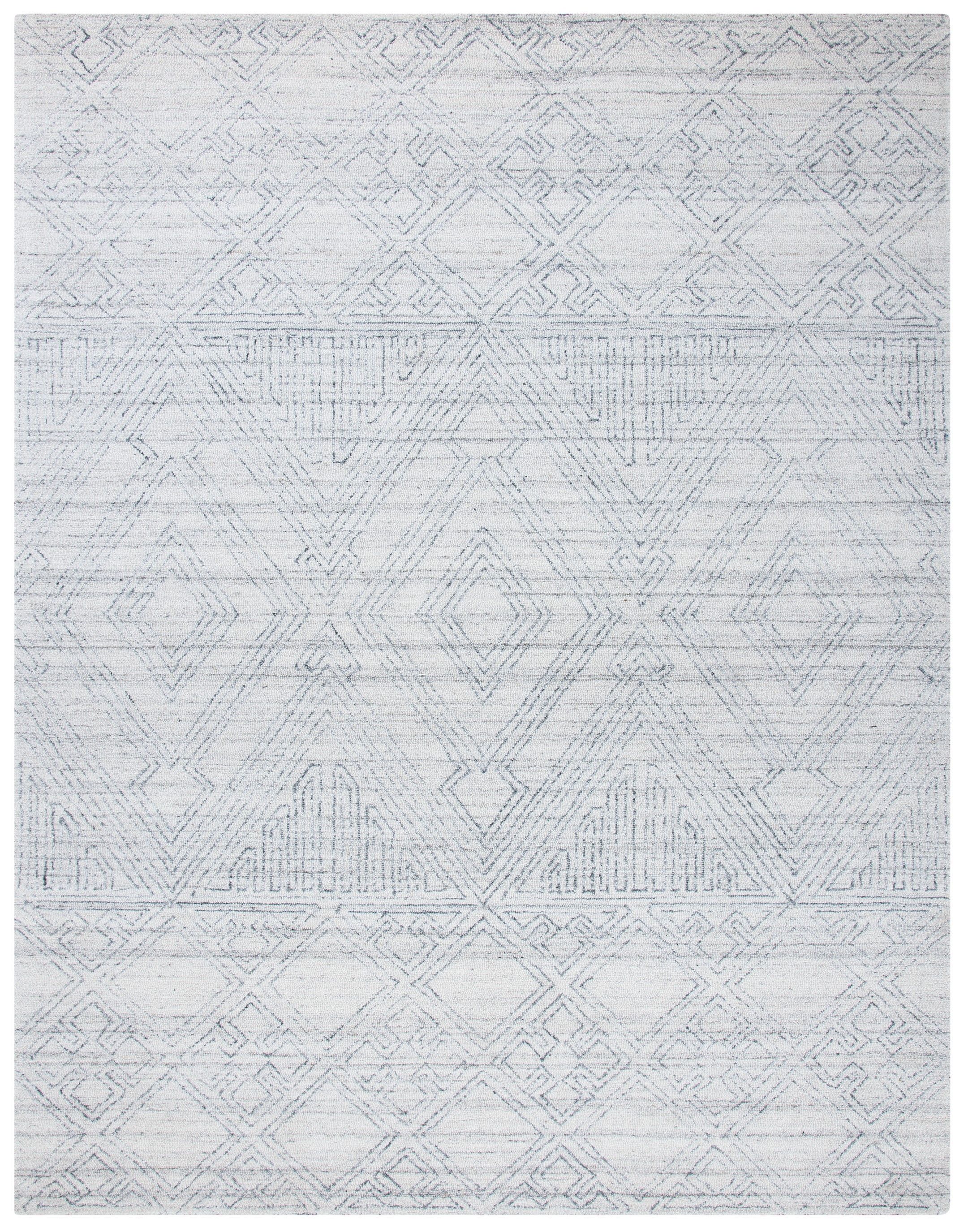 Elysian Tufted Abstract Gray Wool 9' x 12' Area Rug