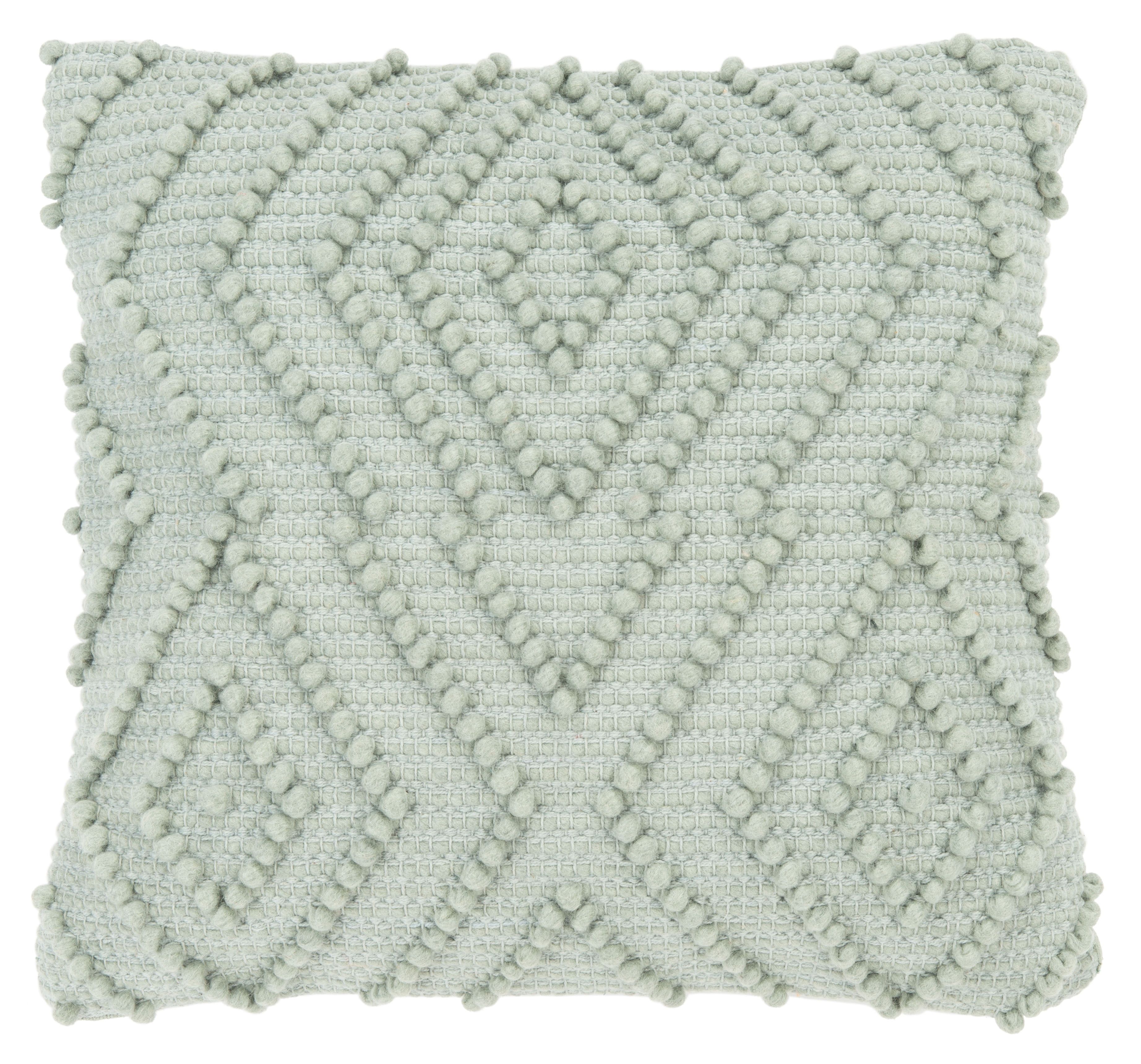 Seafoam Geometric Knit Square Throw Pillow