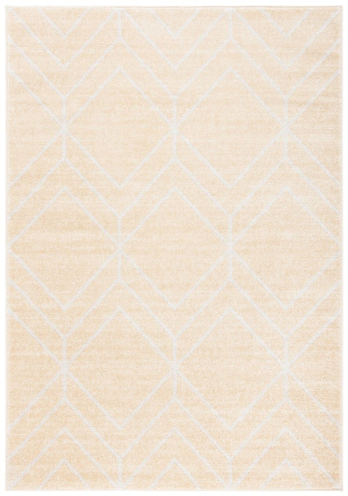 Gold and Light Grey Geometric 9' x 12' Synthetic Area Rug