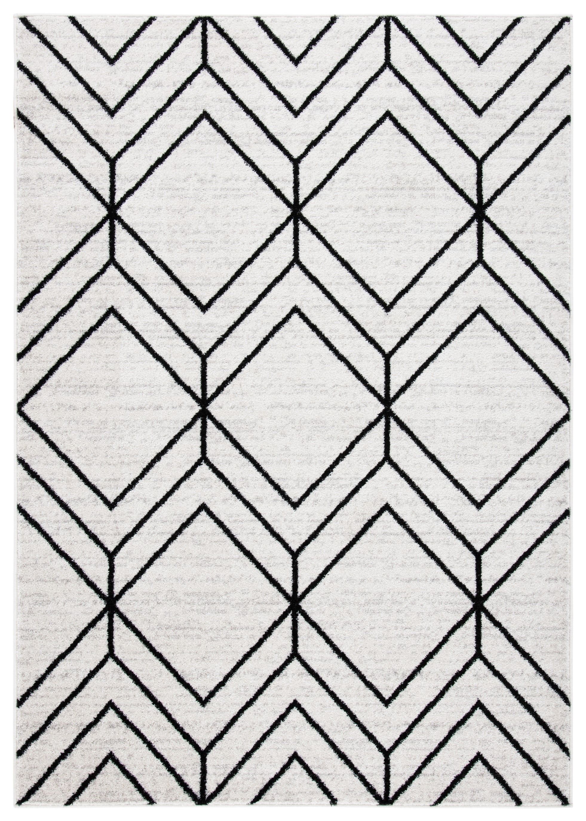 SAFAVIEH Adirondack Caitriona Geometric Area Rug, Light Grey/Black, 2'6" x 4'