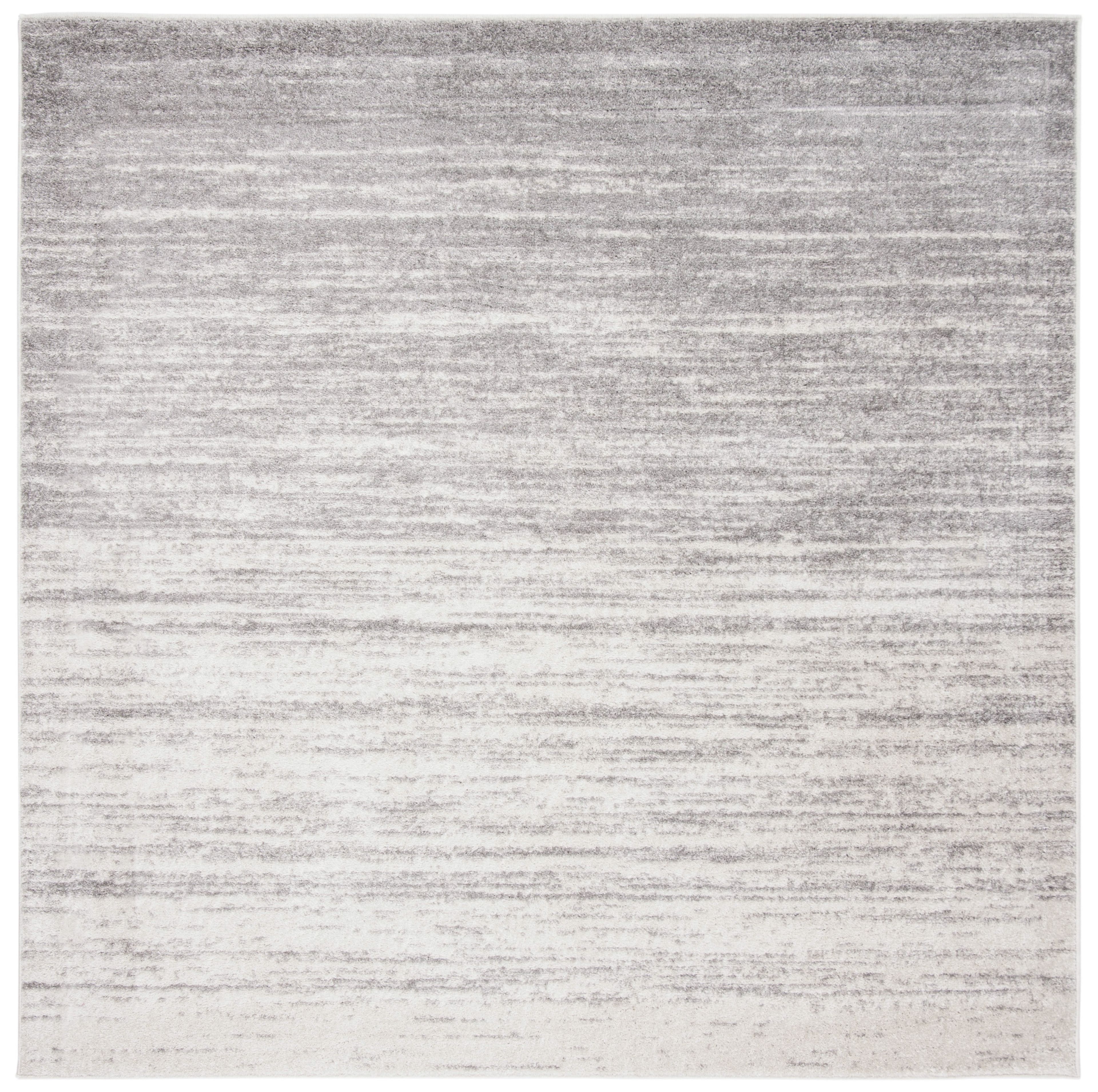 Ivory and Silver Square Synthetic Easy Care Area Rug, 11' x 11'