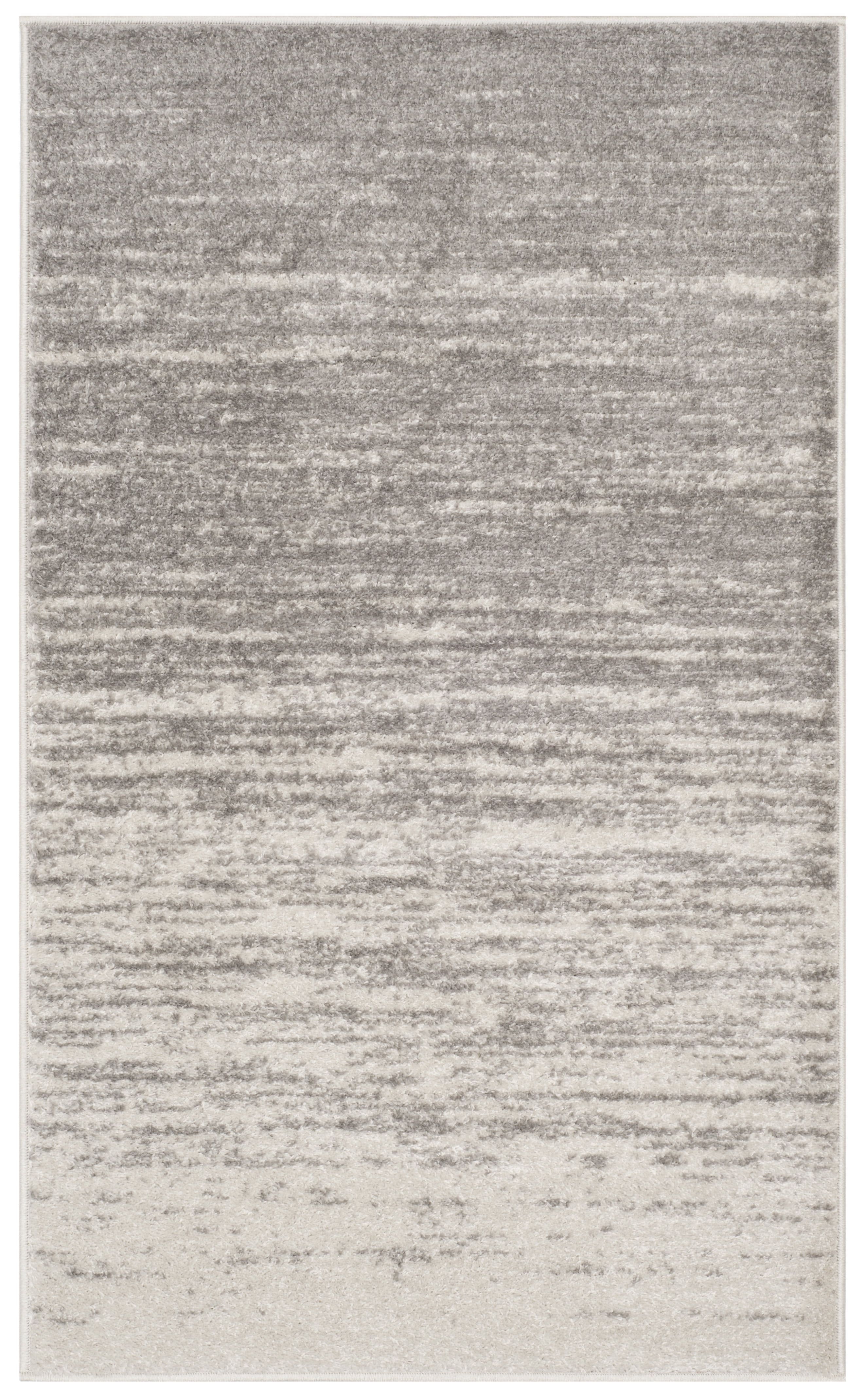 Adirondack Esmond Abstract Light Grey Square Area Rug, 2'6" x 4'